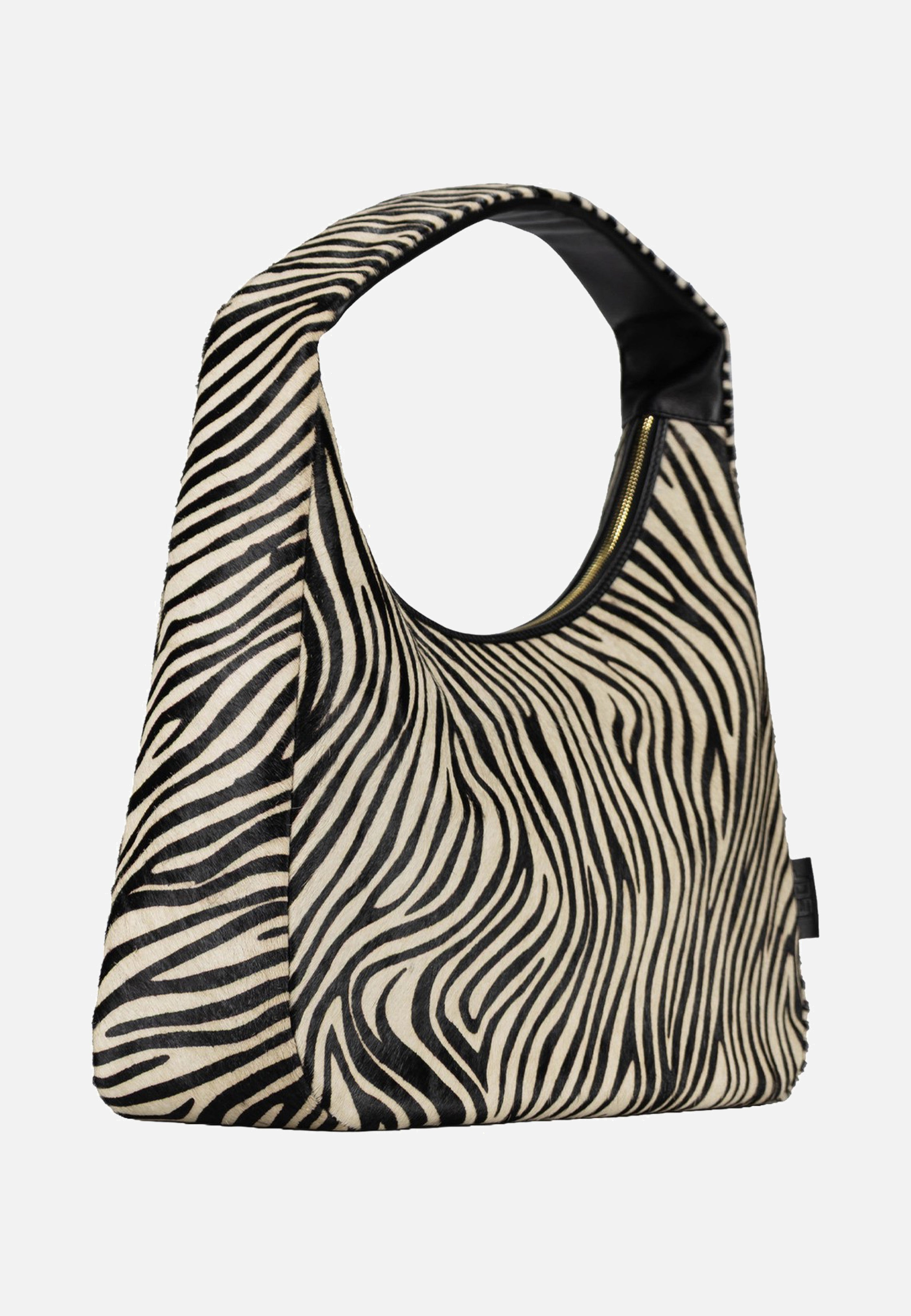 Jost Furry Zebra Hobo Bag L 3113 Zebra Hobo Bag