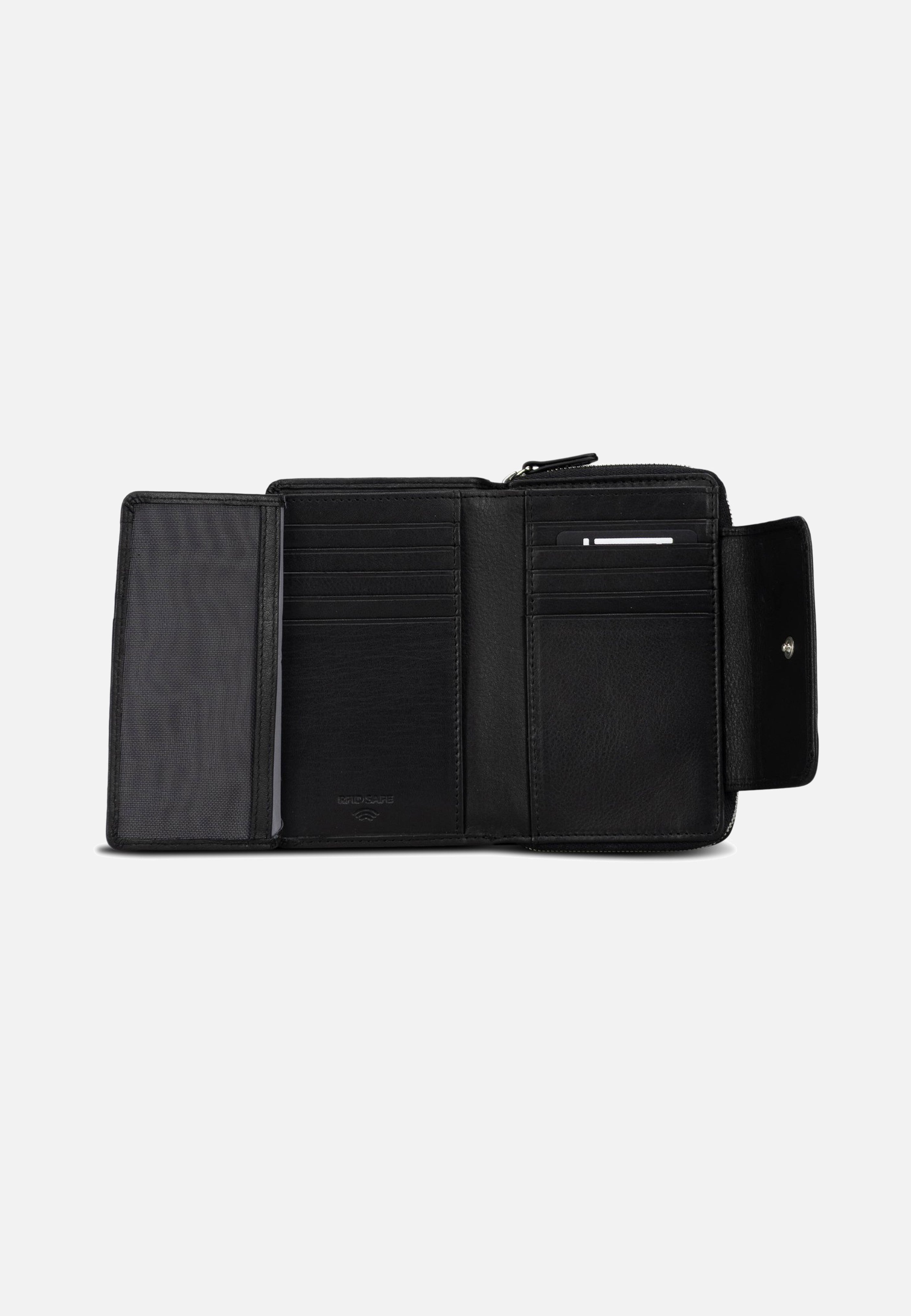 Jost Odense Zip 6331 Medium Black Portemonnaie
