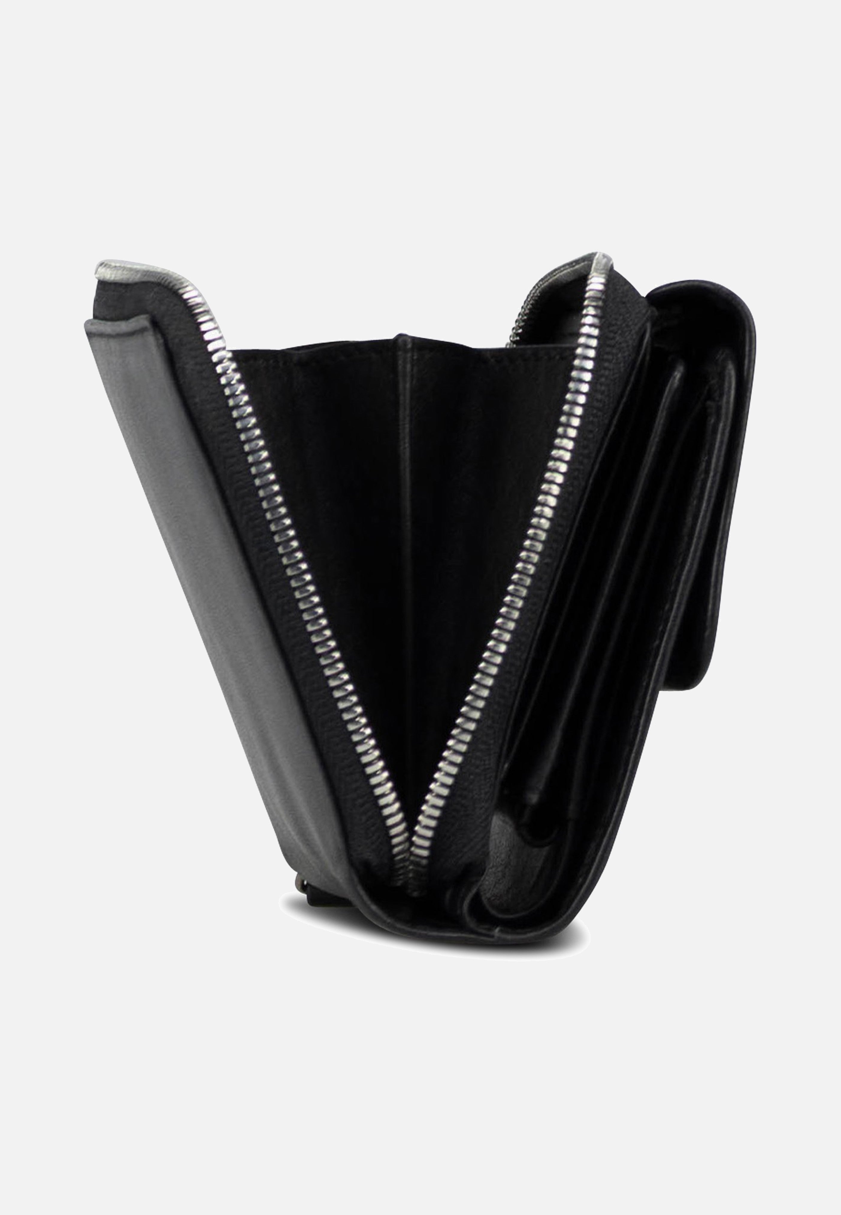Jost Odense Zip 6332 Medium Black Portemonnaie