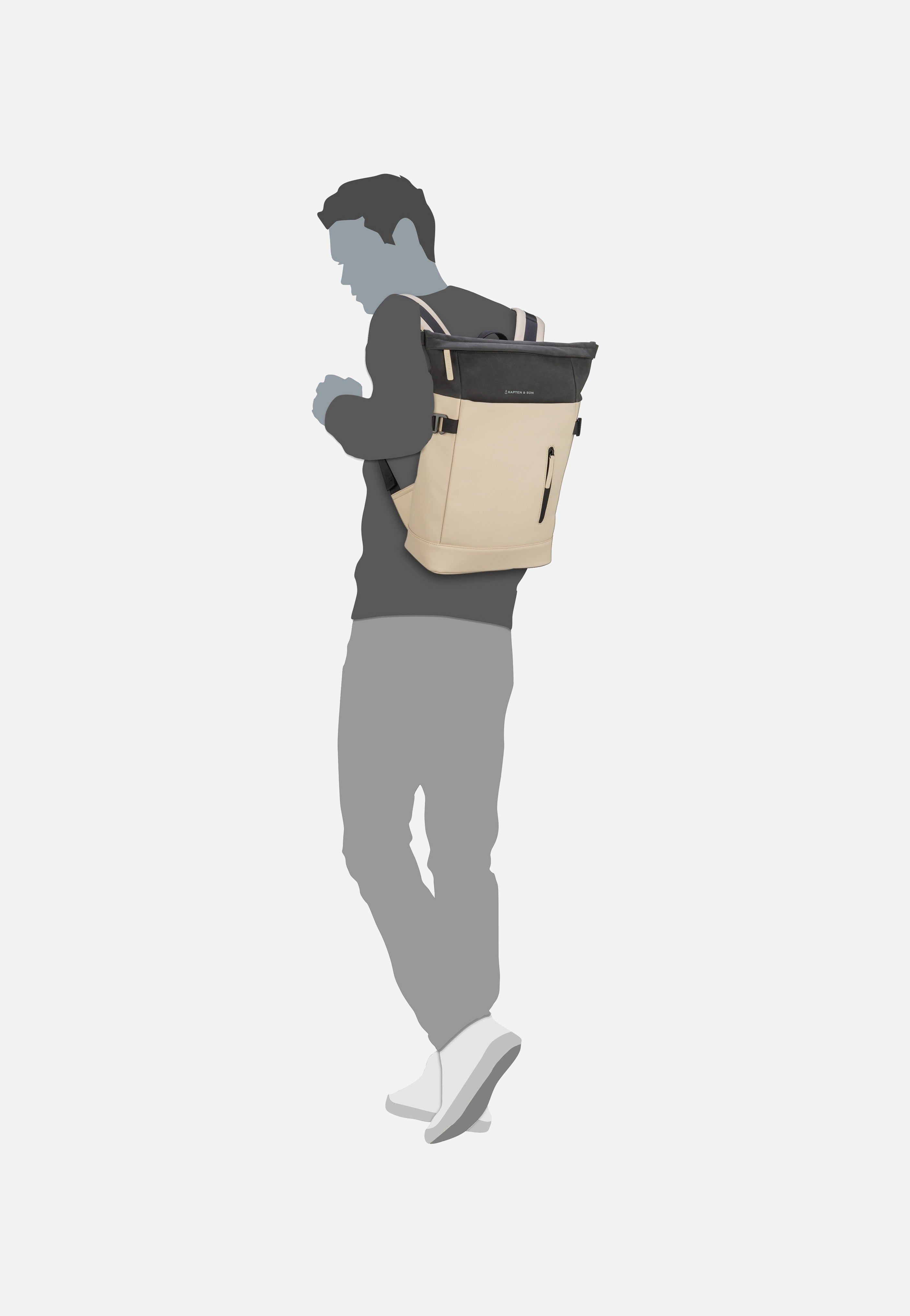 Kapten & Son Aarhus Cream Black Rucksack