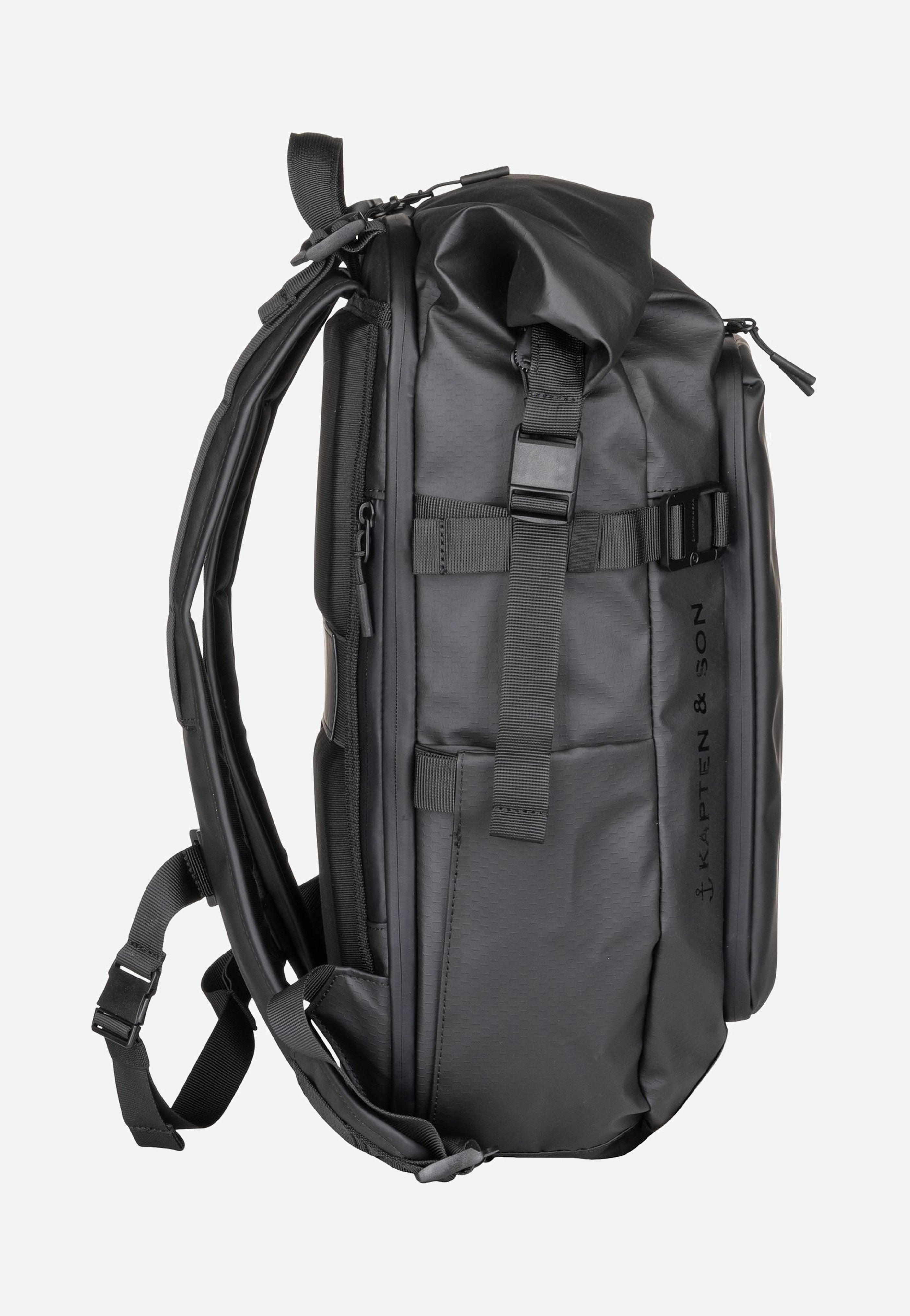 Kapten & Son - Lisbon Pro Rolltop S All Black - Backpack | Neutral-Image