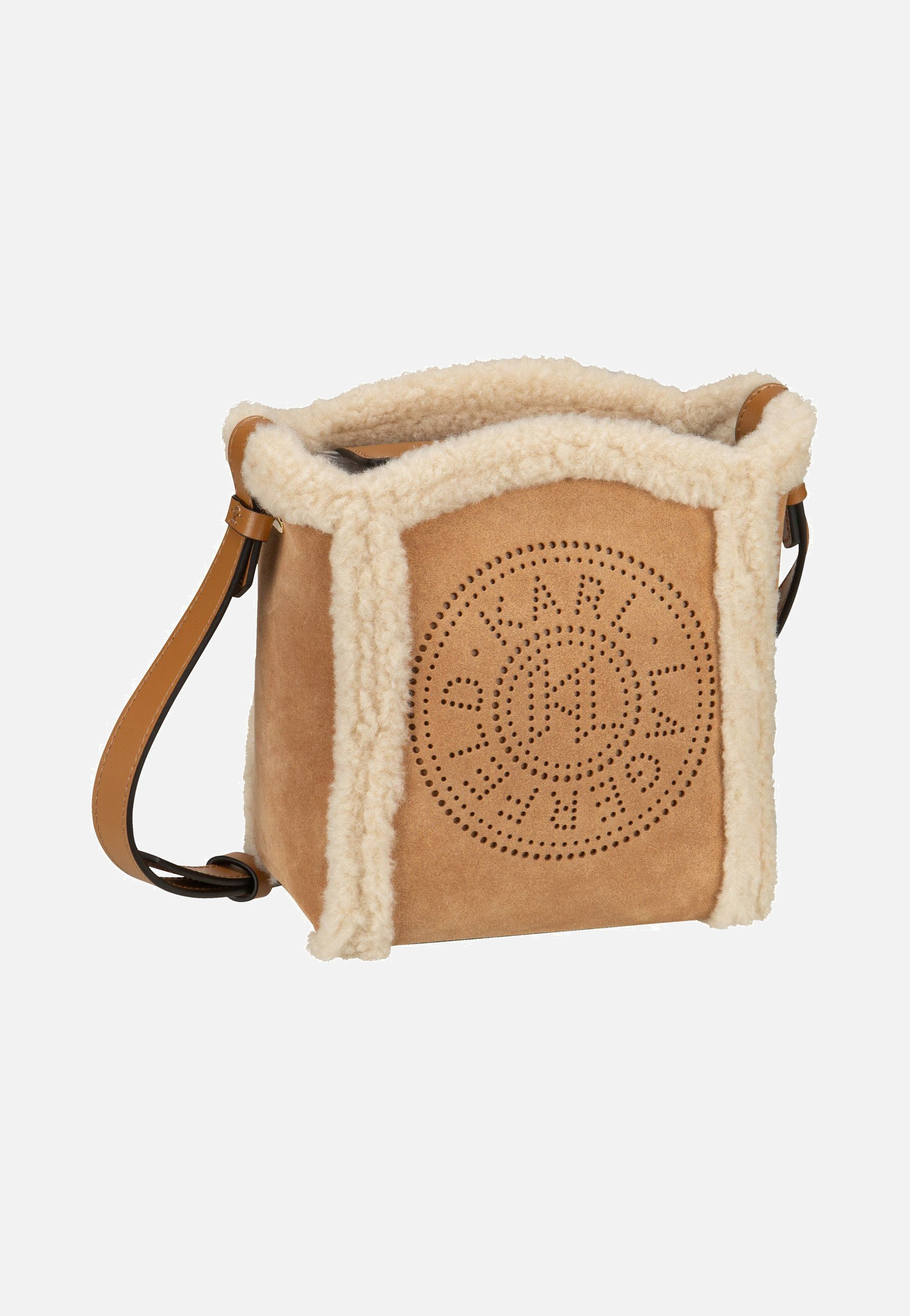 Karl Lagerfeld K/Circle SM Bucket Shearling Caramel Umhängetasche