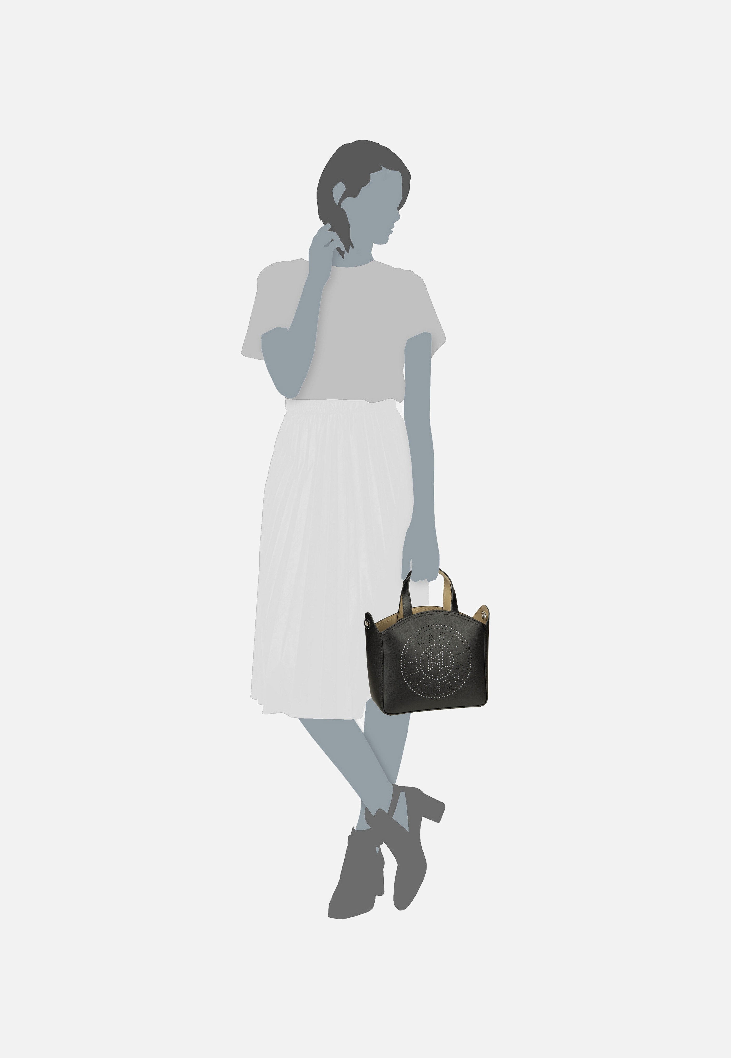 Karl Lagerfeld - K/Circle SM Perforated 30058 Black - Handle Bag | Women-Image
