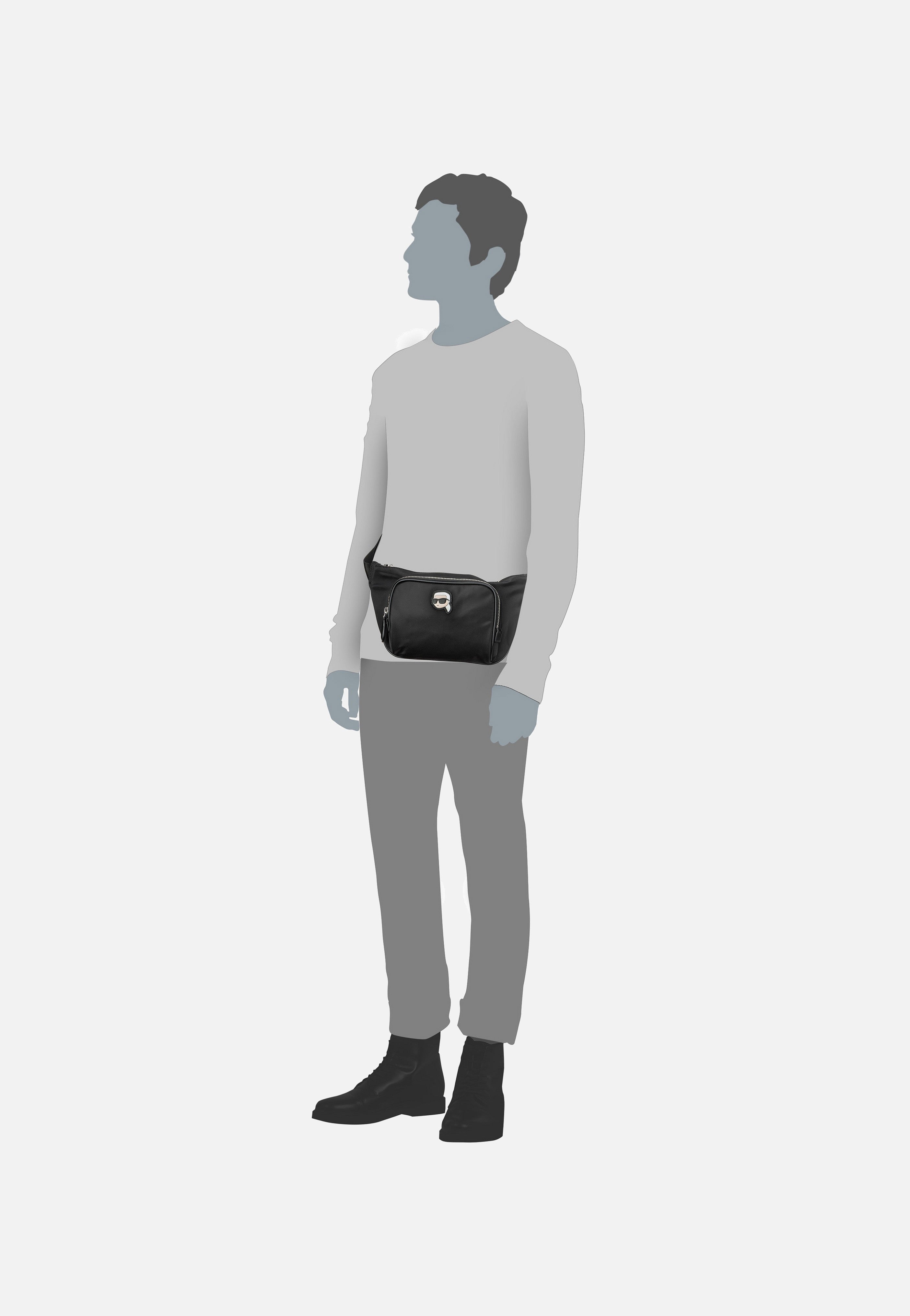 Karl Lagerfeld - K/Ikonik 2.0 Nylon Bumbag Black - Fanny Pack | Neutral-Image