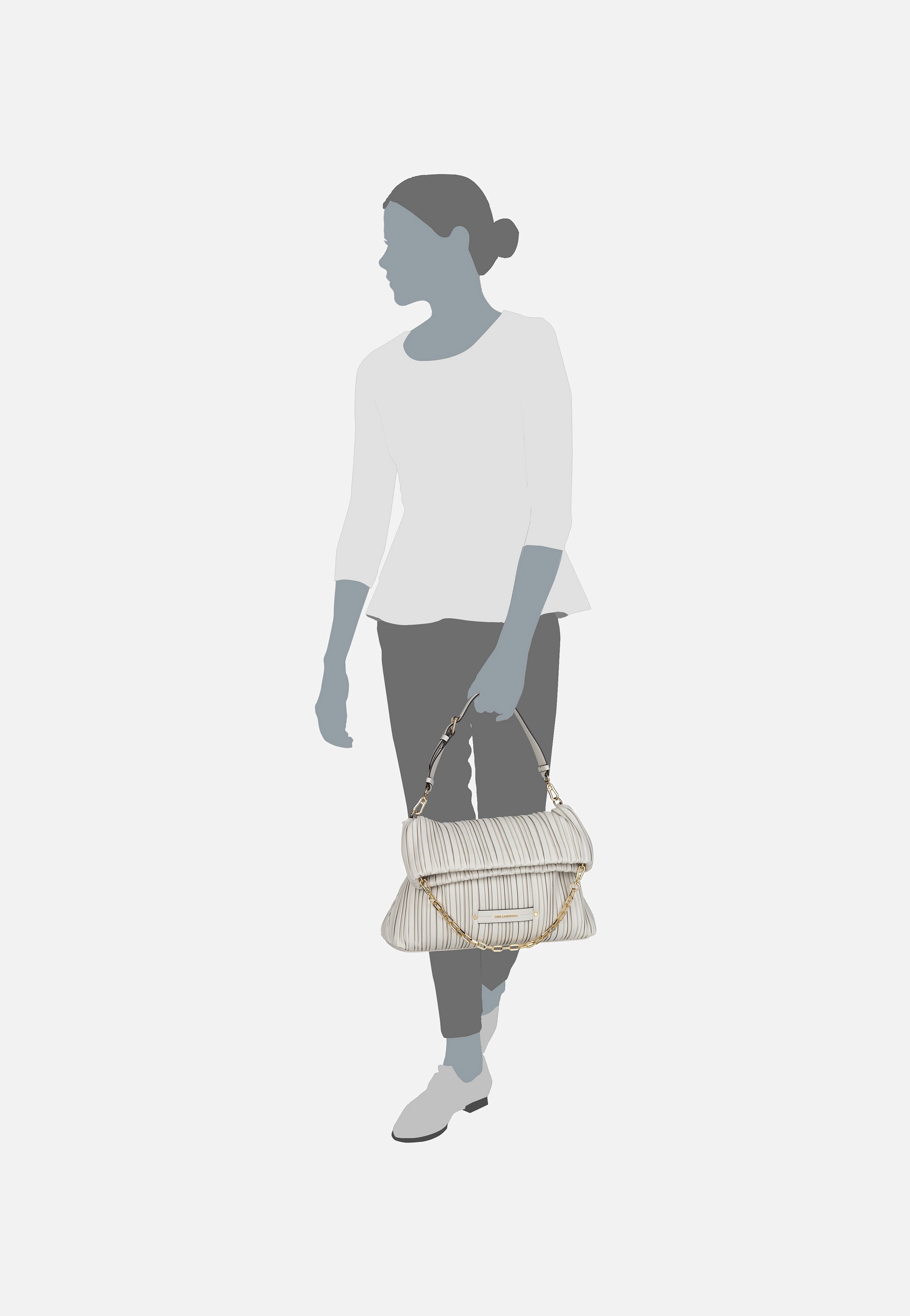 Karl Lagerfeld - K/Kushion MD Folded Cement - Shoulder Bag | Women-Image
