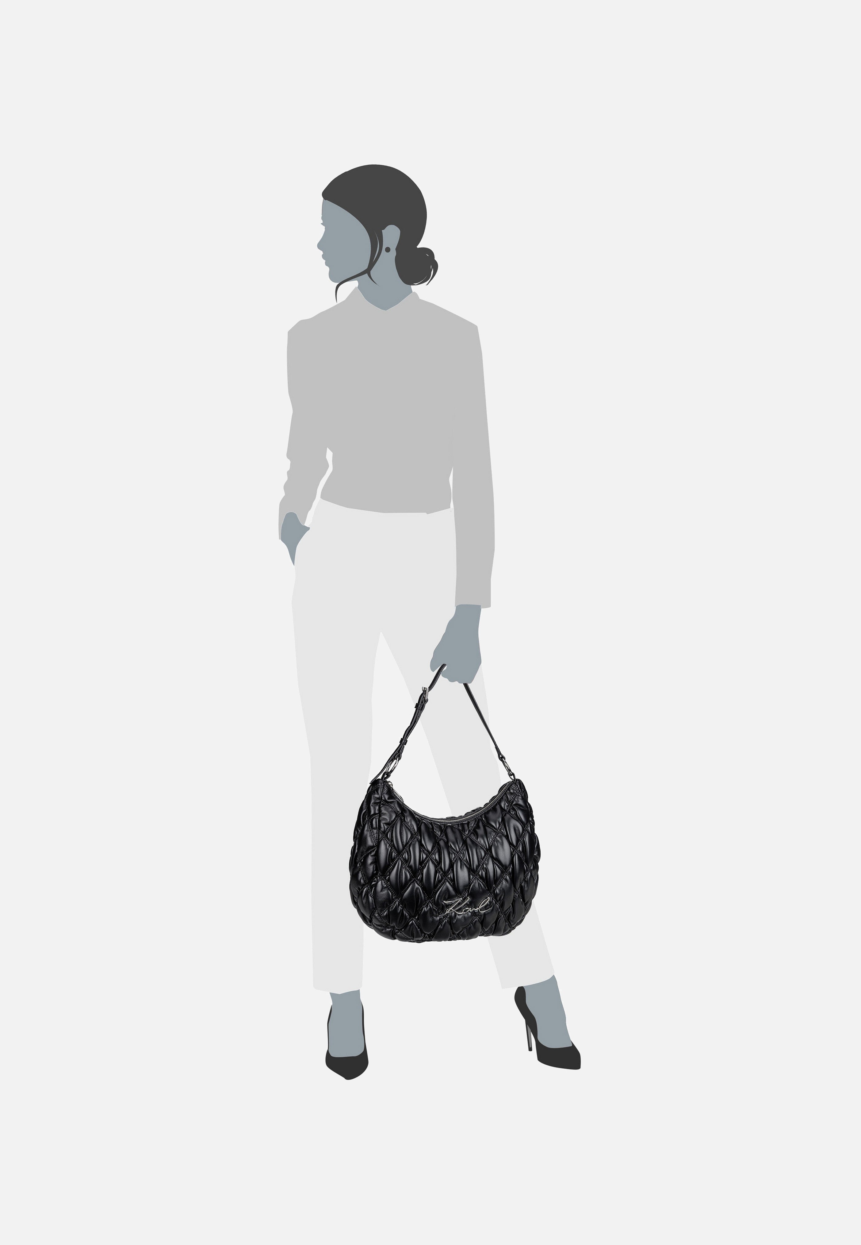 Karl Lagerfeld - K/Signature Kuilt 246W3007 Black - Hobo Bag | Women-Image