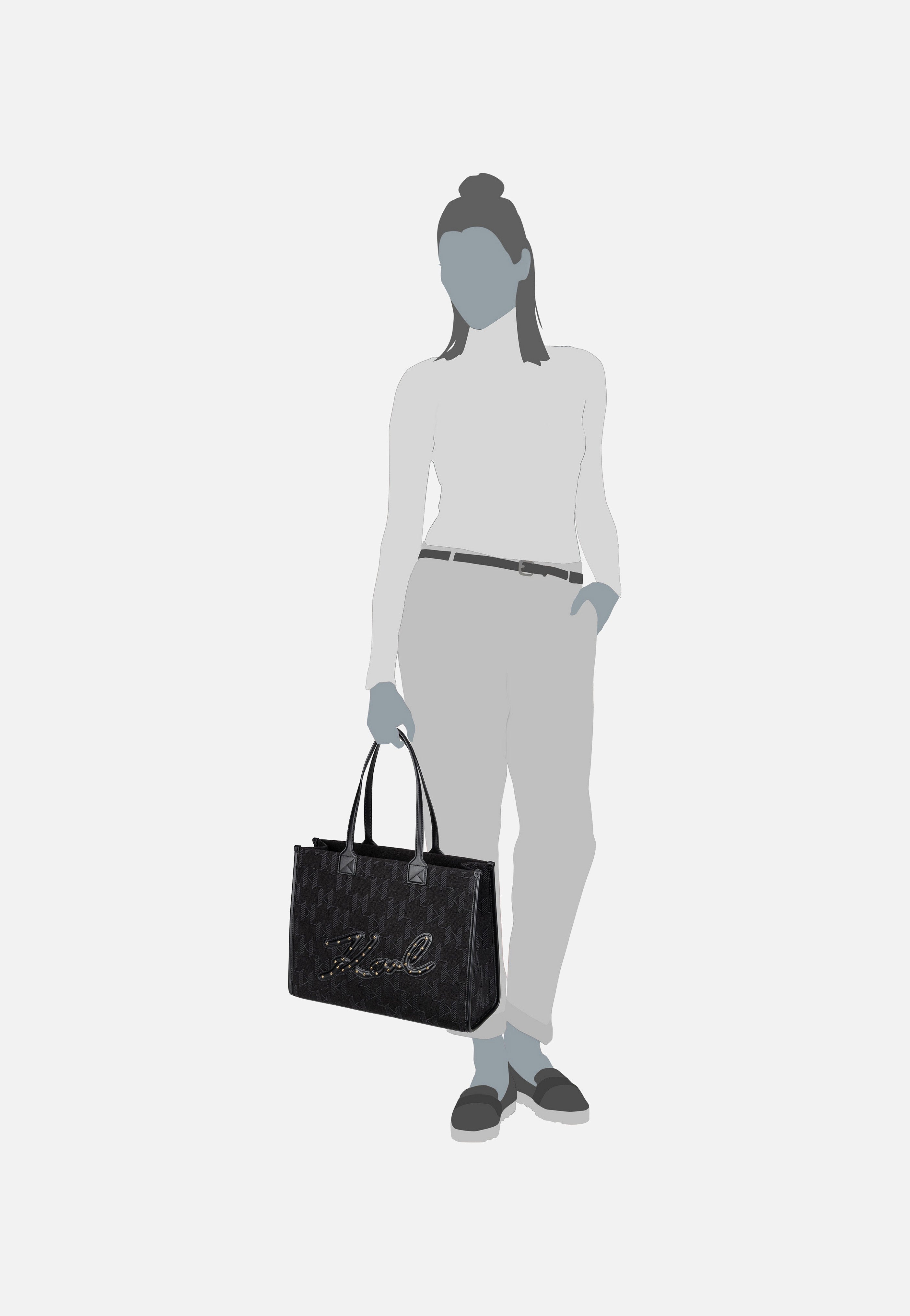 Karl Lagerfeld - K/Skuare SP LG Monogram Black - Shopper | Women-Image