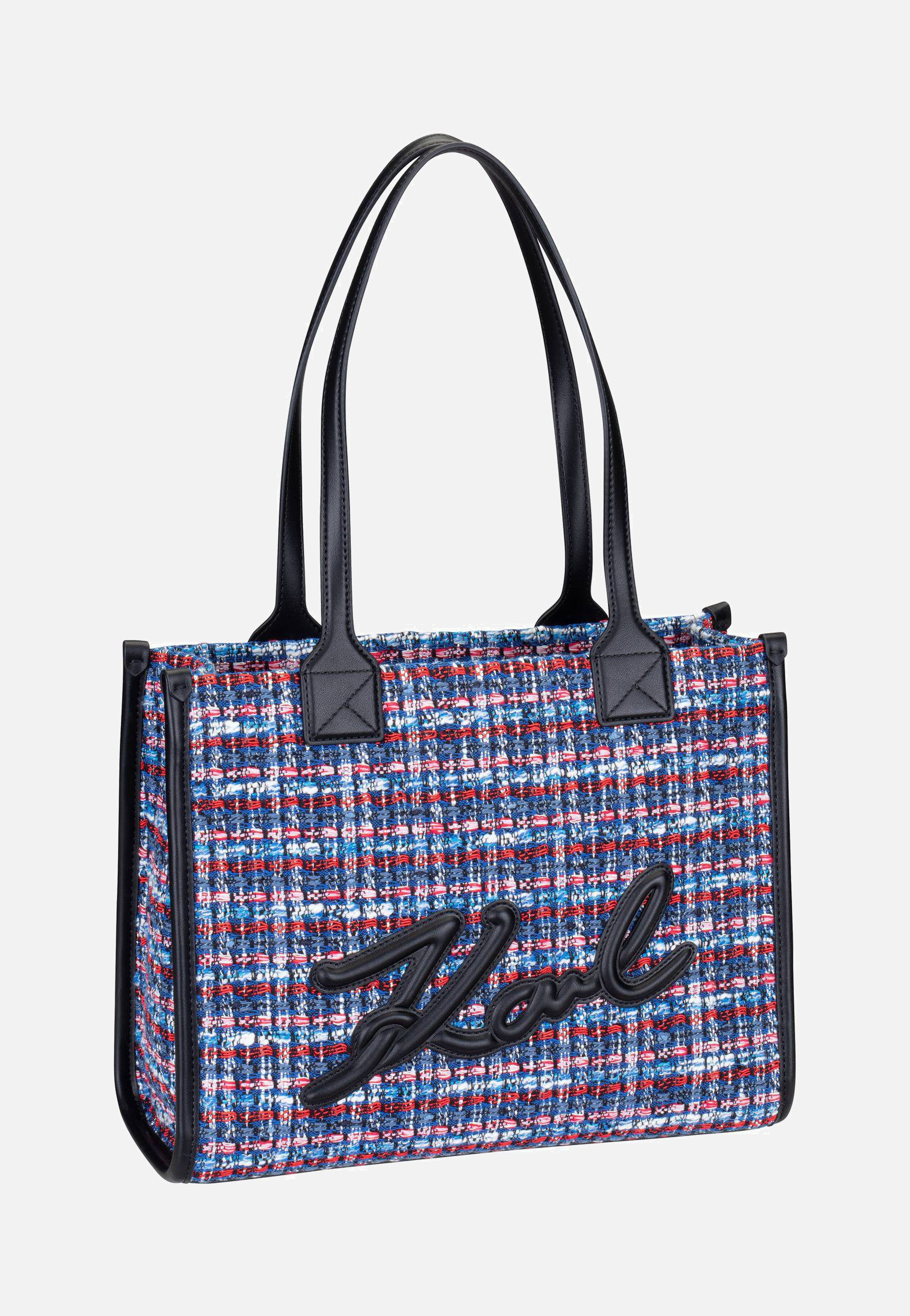 Karl Lagerfeld - K/Square SP MD Tote Boucle Blue/Red multi - Shoulder Bag | Women-Image