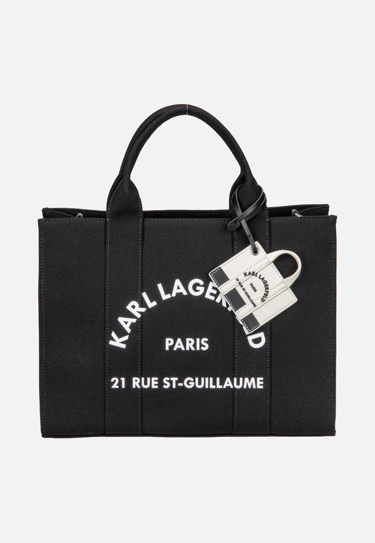 Karl Lagerfeld K/Rsg Square Medium Tote With Charm Black  Tote Bag