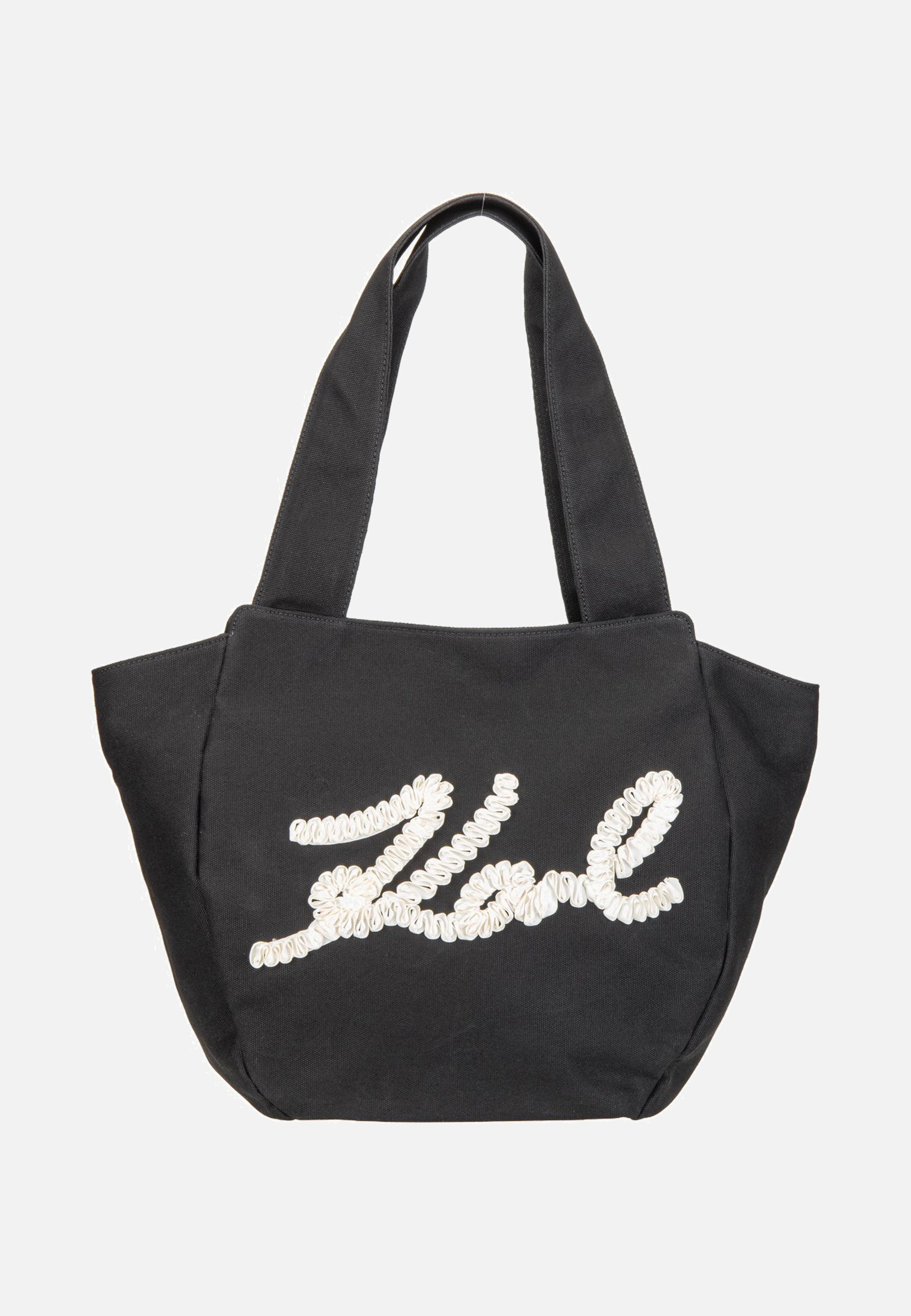 Karl Lagerfeld K/Signature Ruffled Logo Shopper Black Shopper