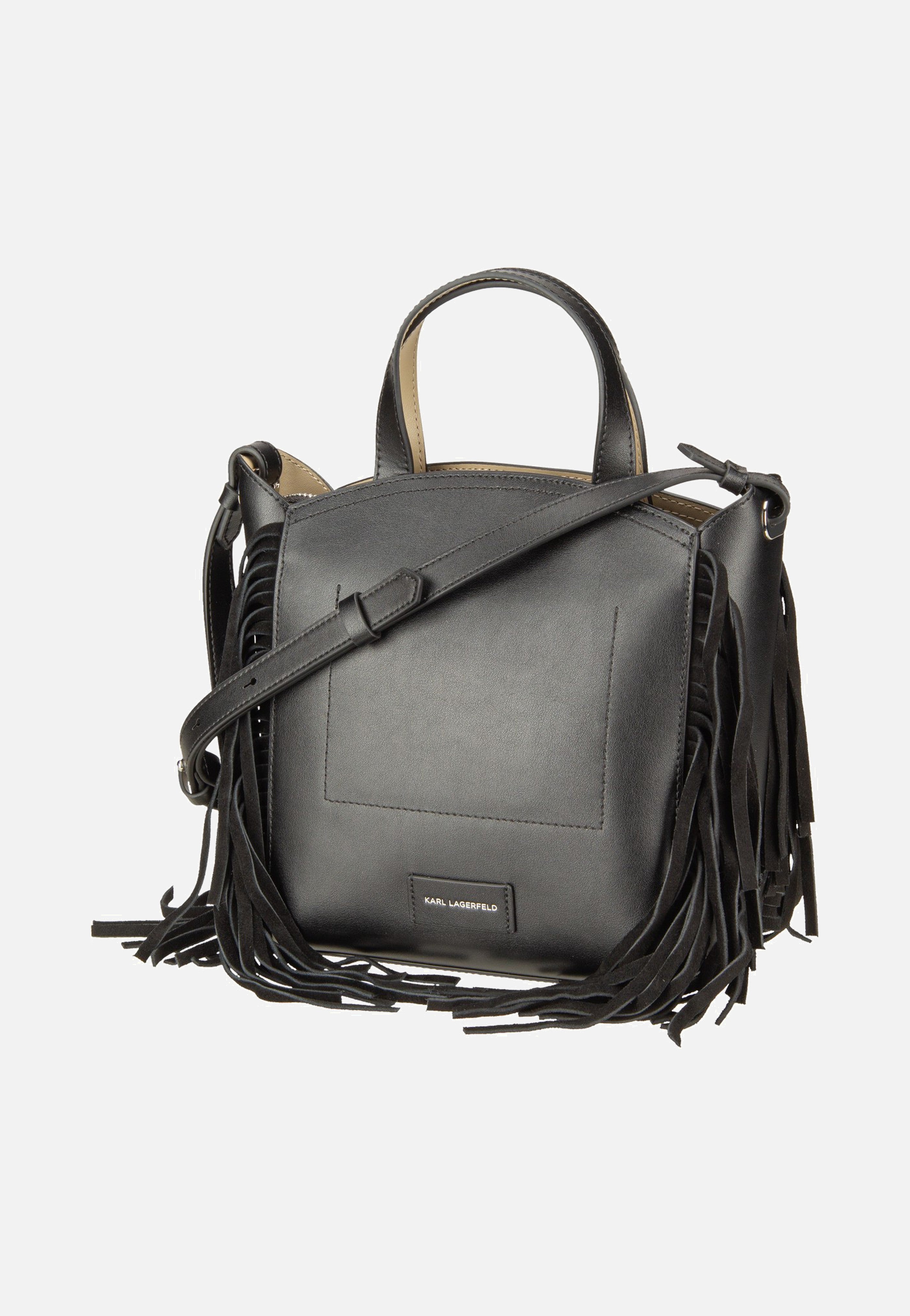Karl Lagerfeld K/Circle SM Zip Tote Fringes Black/Nickel Tote Bag