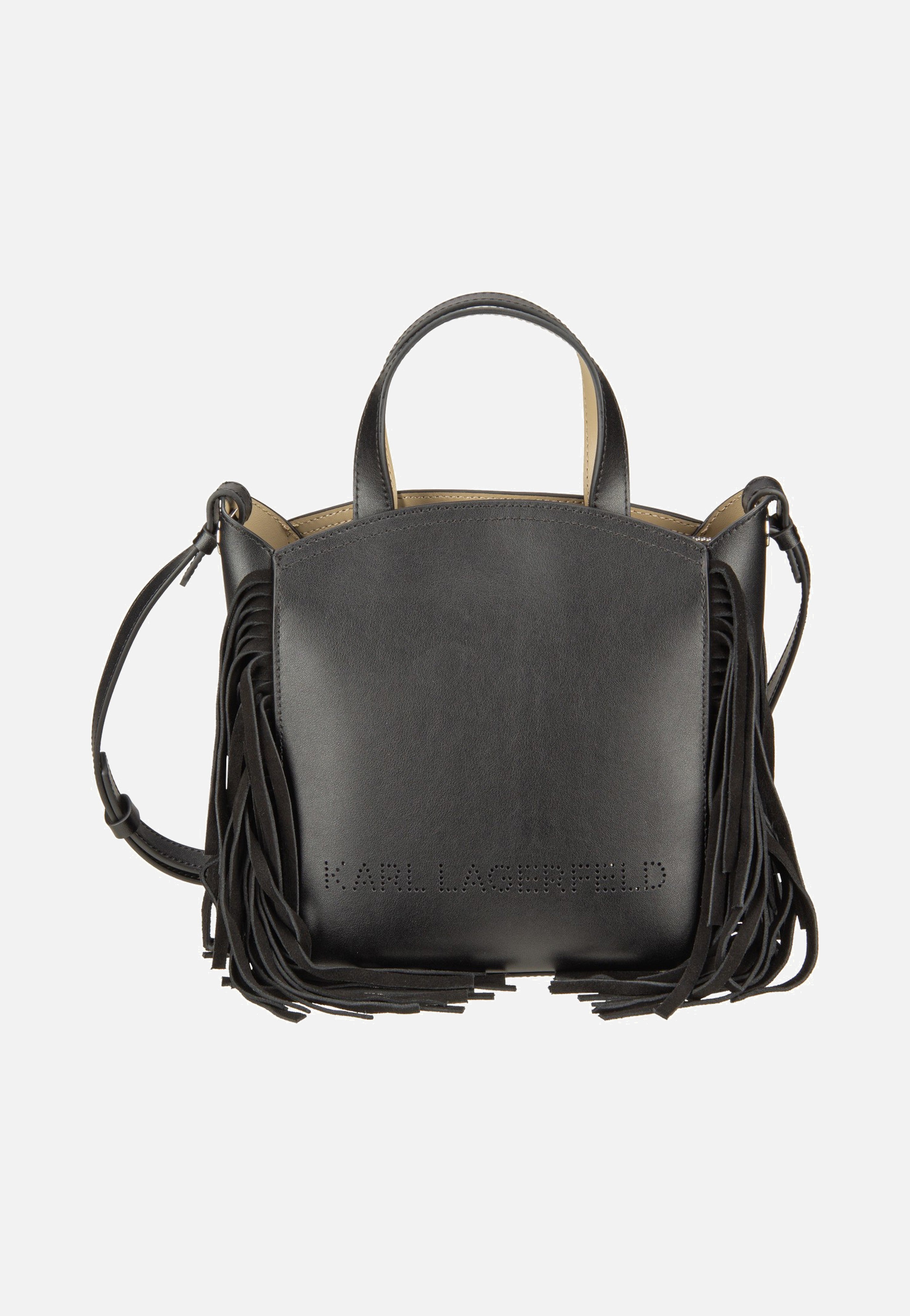 Karl Lagerfeld K/Circle SM Zip Tote Fringes Black/Nickel Tote Bag