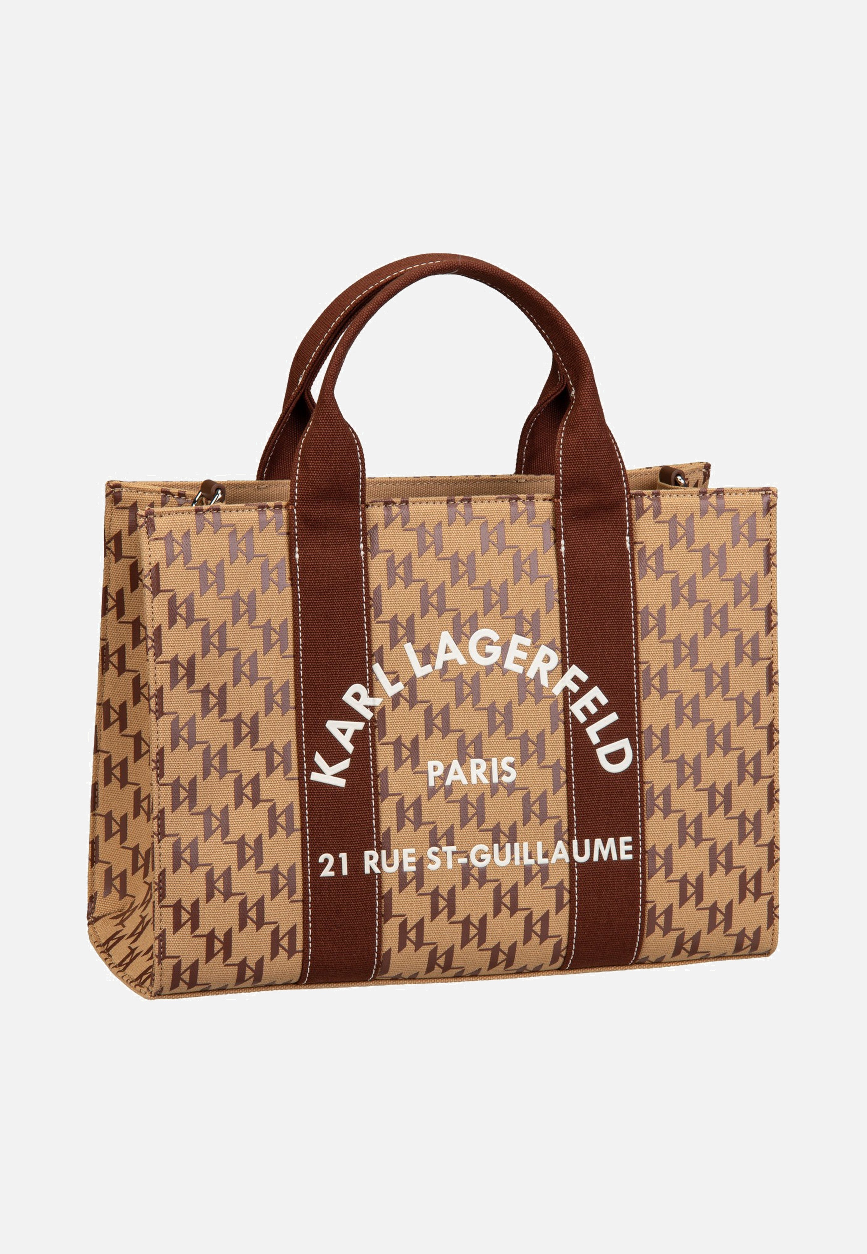Karl Lagerfeld K/RSG Square Mono MD Tote Monogram Nougat Brown Tote Bag