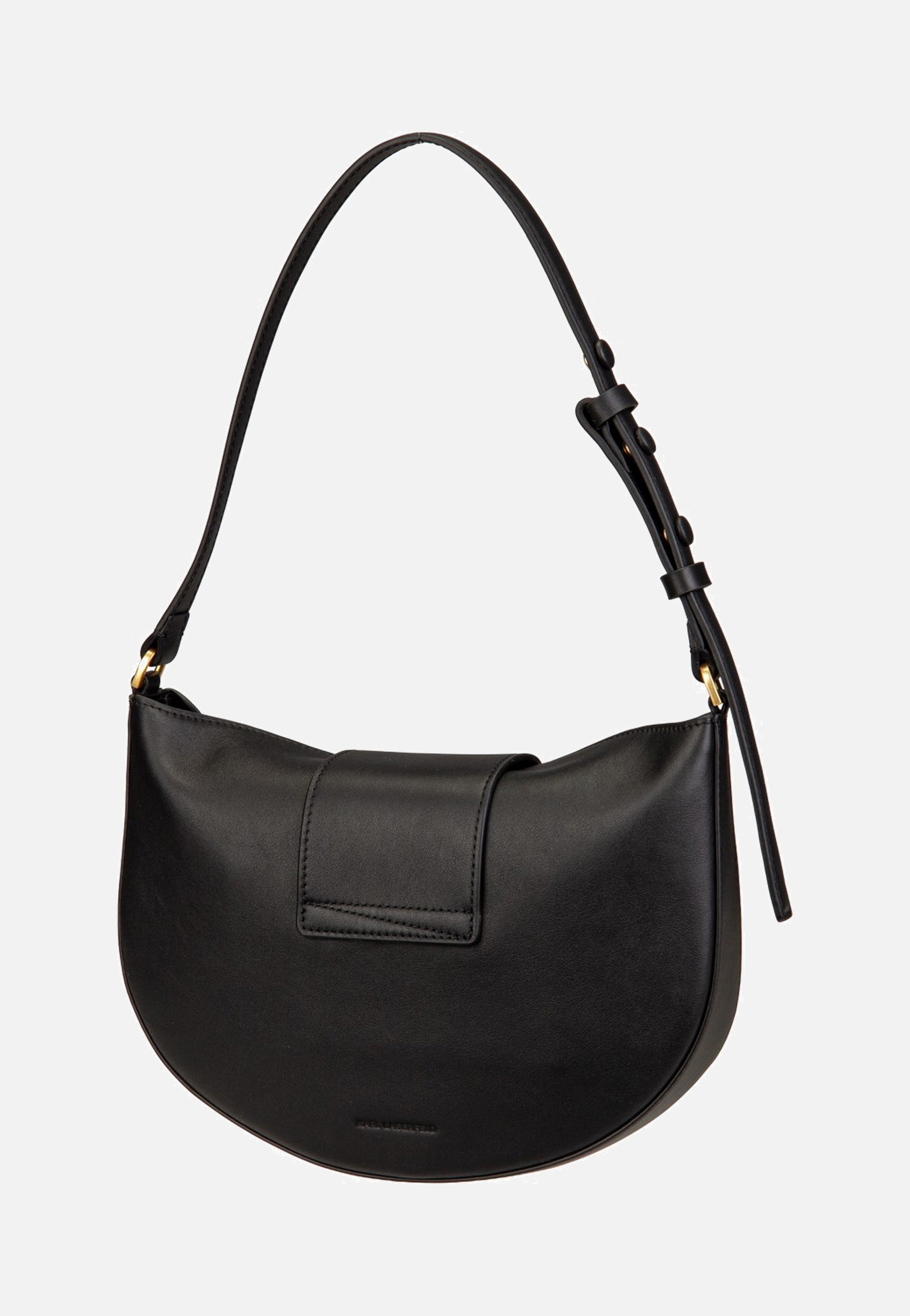 Karl Lagerfeld - K/Signature FL Halfmoon SHB Black/Gold - Shoulder Bag | Women-Image