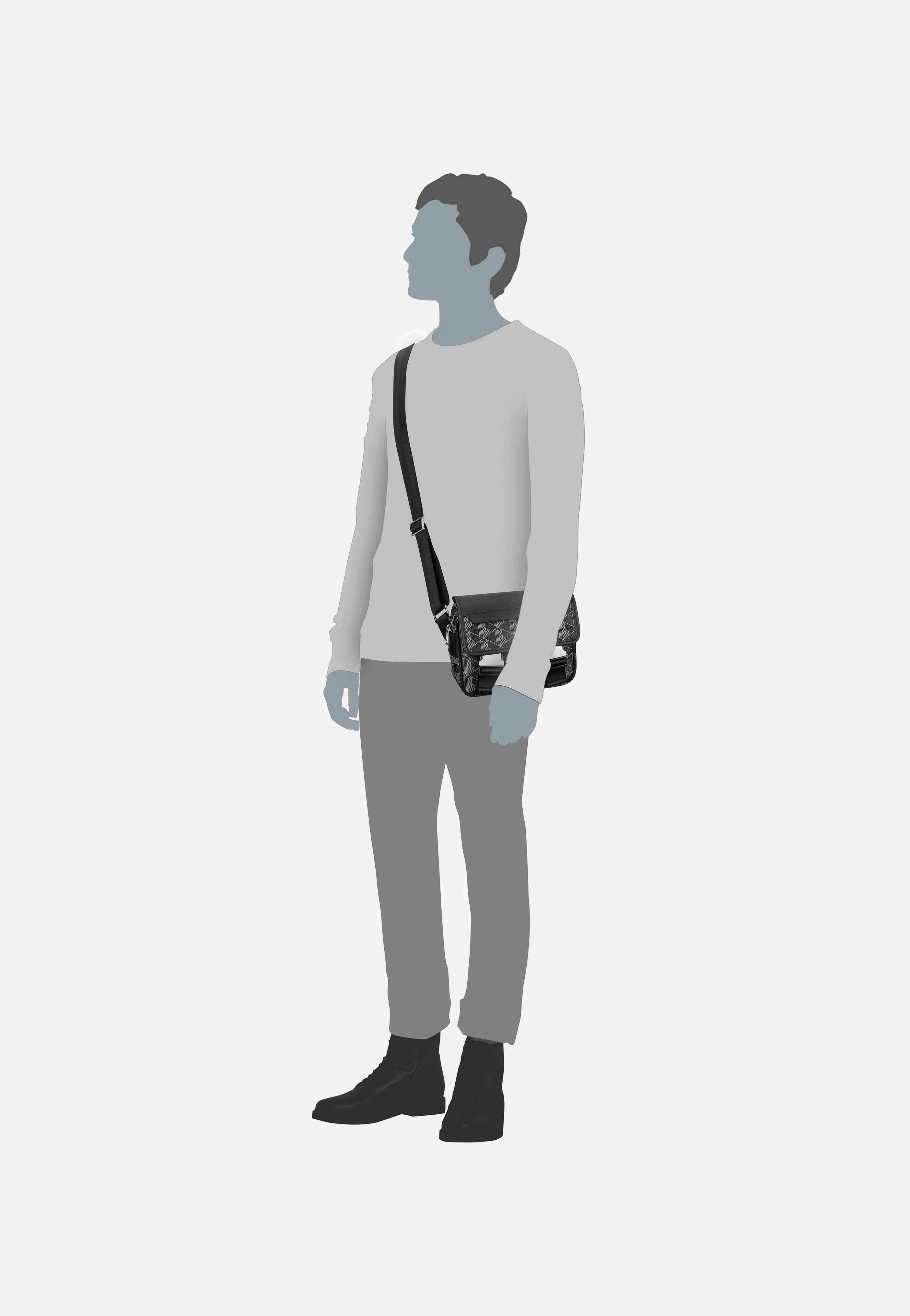 Lacoste - The Blend Bag 3787 Monogramm Noir Gris - Shoulder Bag | Men-Image