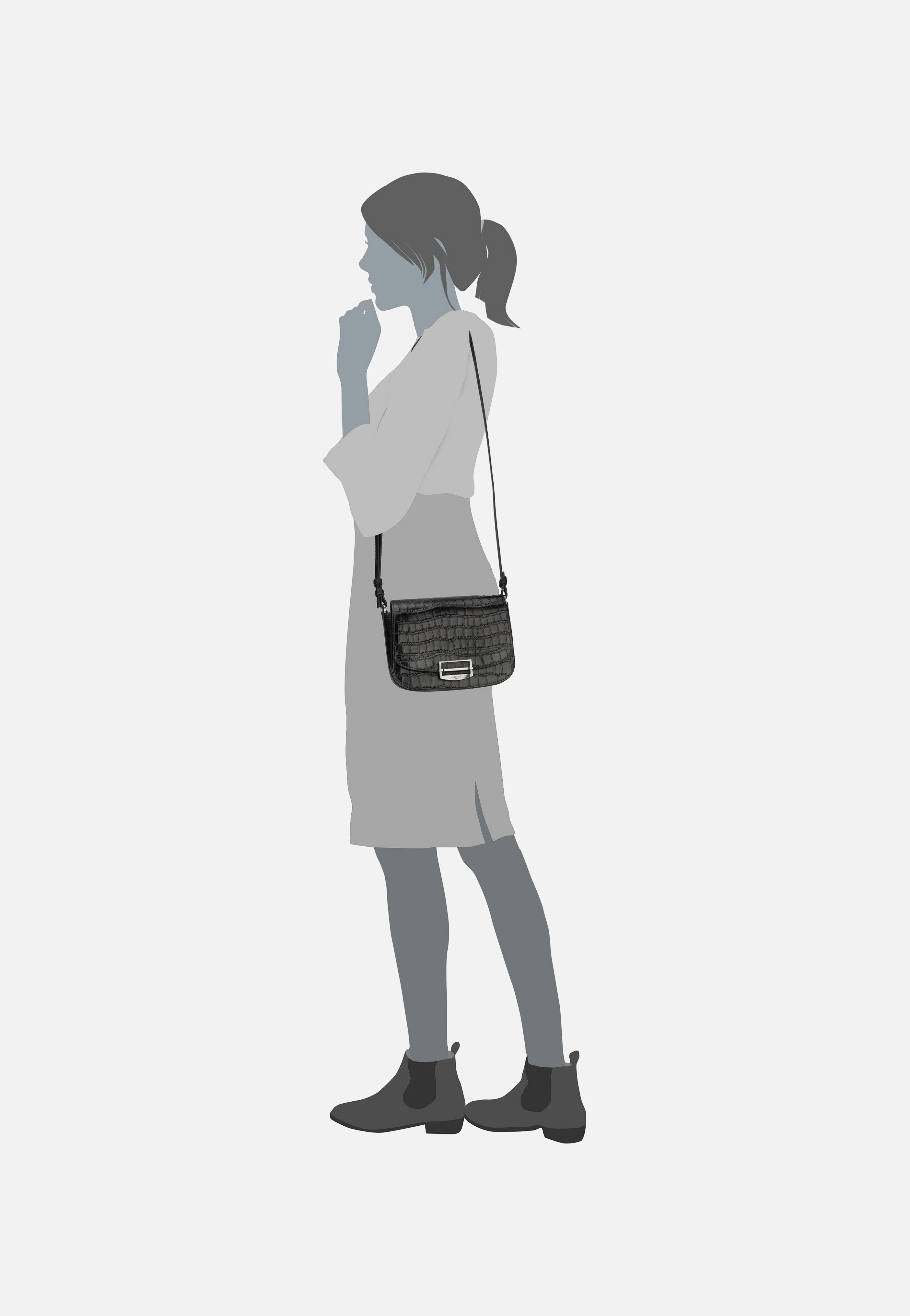 Liebeskind Berlin - Ezra New Croco 2158212 Black - Shoulder Bag | Women-Image