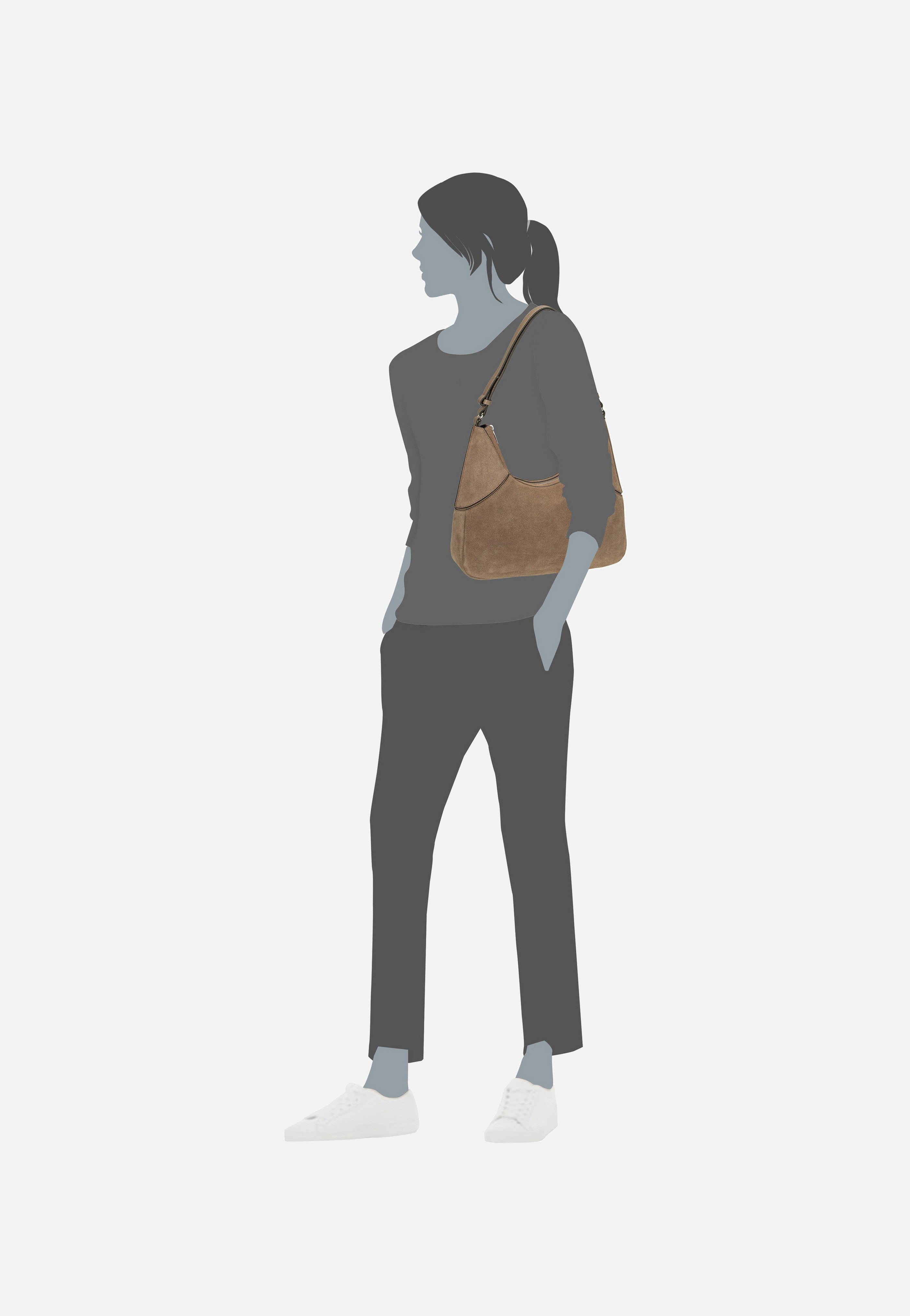 Liebeskind Berlin - Lilly S Suede Neutral Gray - Hobo Bag | Women-Image