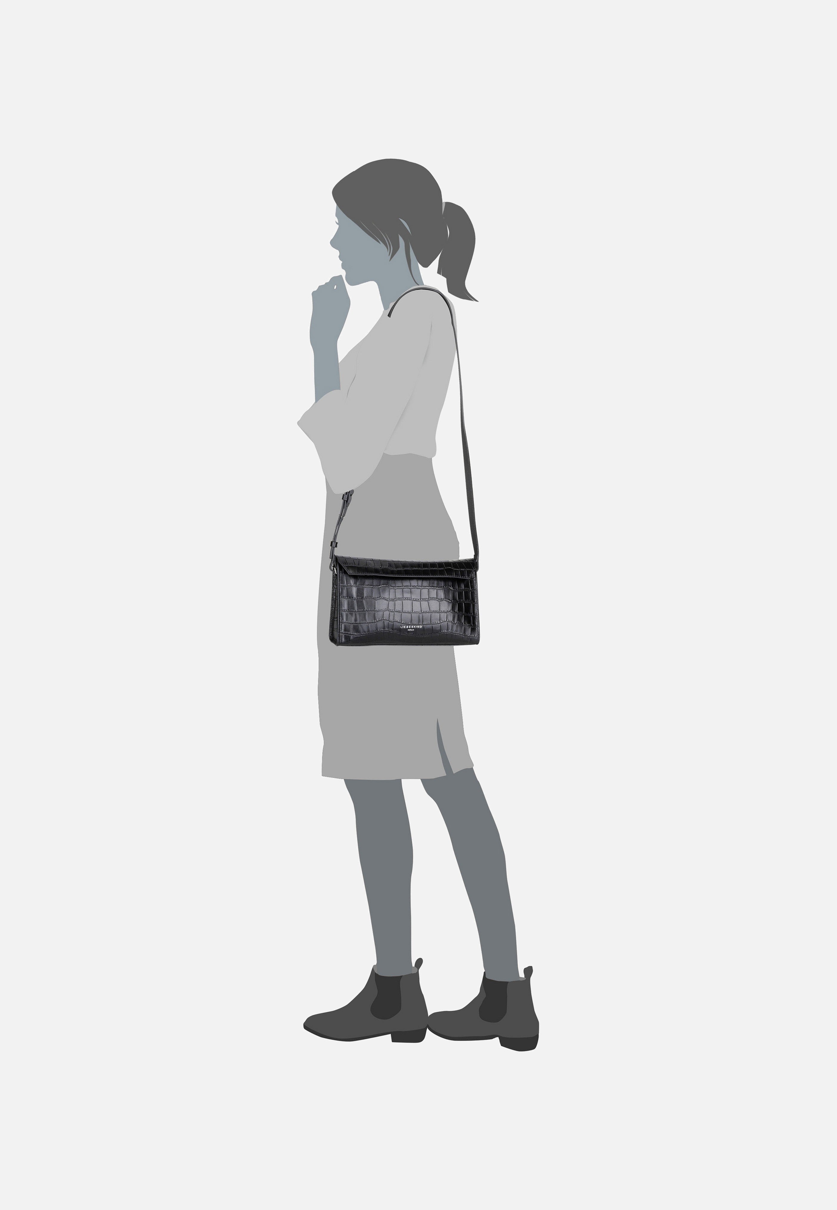 Liebeskind Berlin - Lora New Croco 2158355 Black - Crossbody Bag | Women-Image