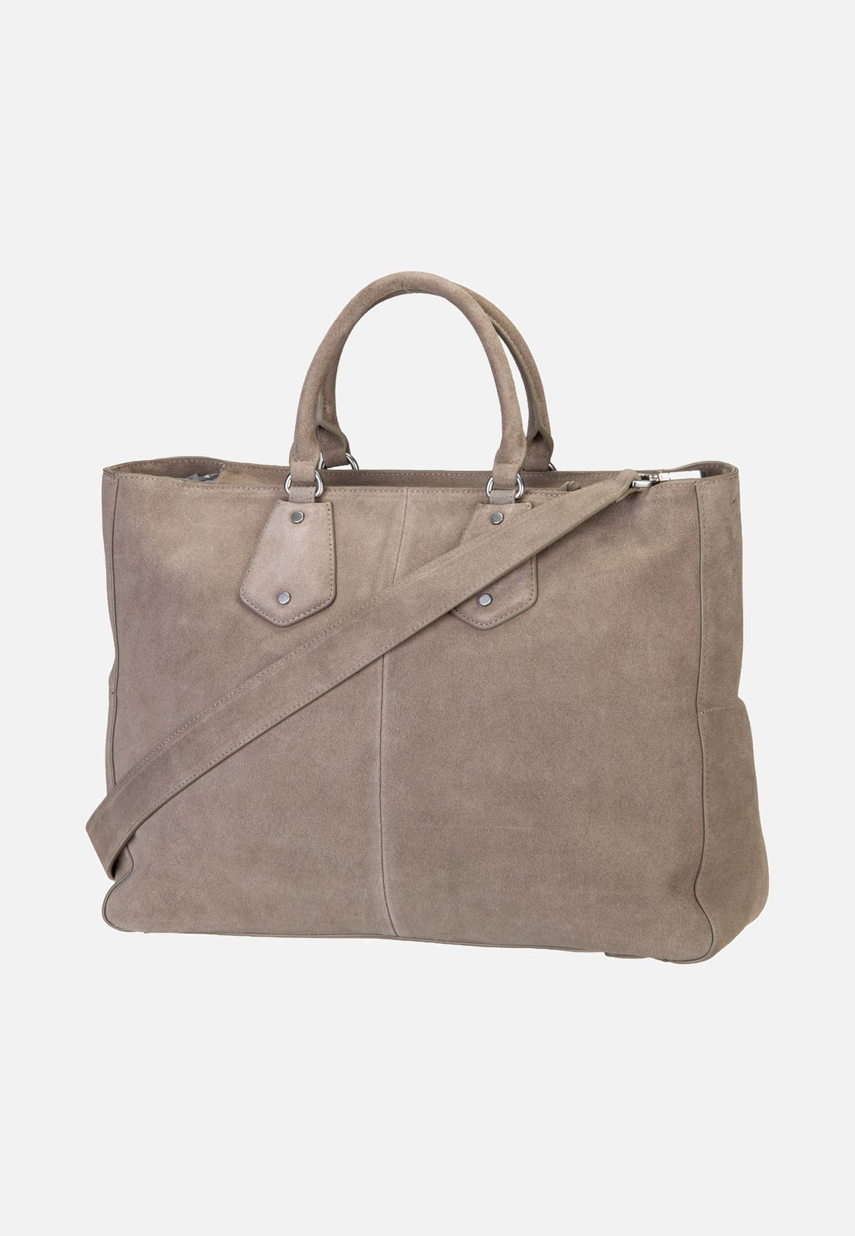 Liebeskind Berlin Cora L Suede Neutral Grey Satchel