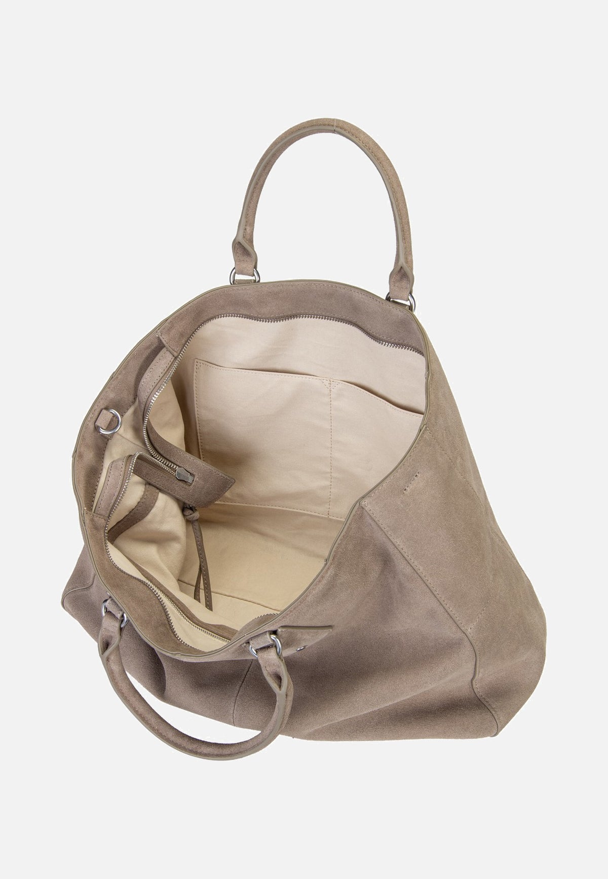 Liebeskind Berlin Cora L Suede Neutral Grey Satchel