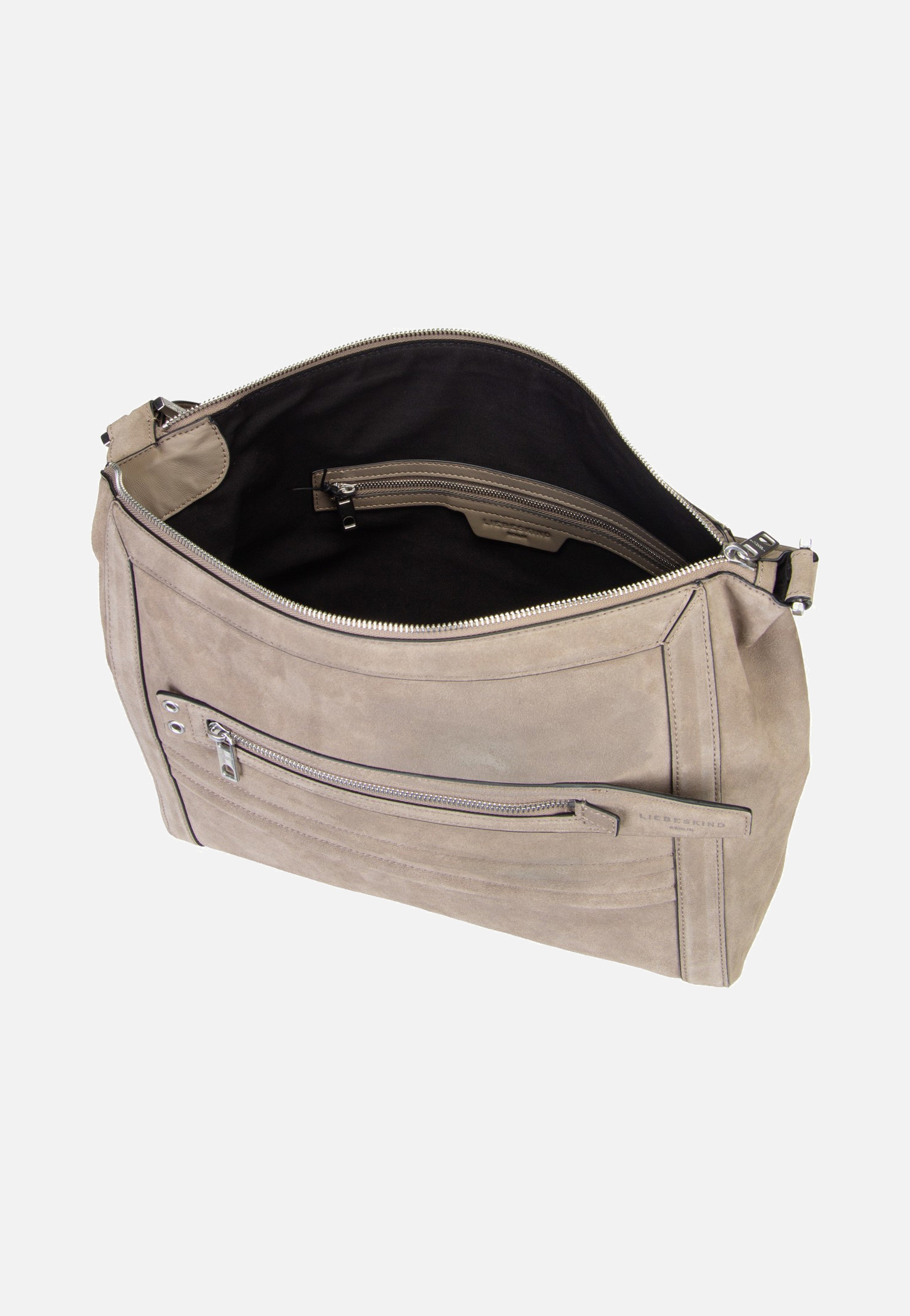 Liebeskind Berlin Delia Hobo M Suede Neutral Grey Hobo Bag