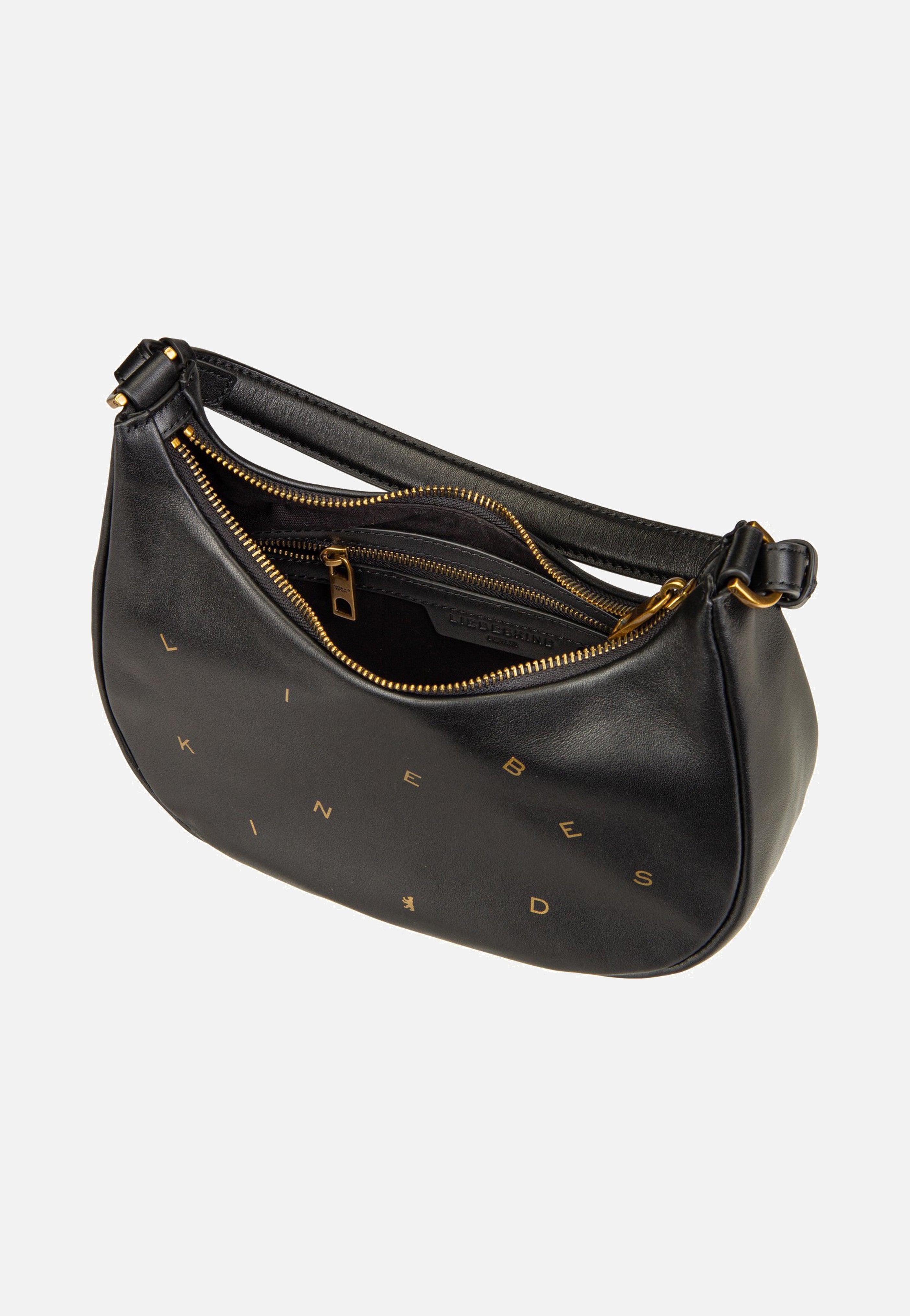 Liebeskind Berlin Dancing Letters XS 2169065 Black Hobo Bag