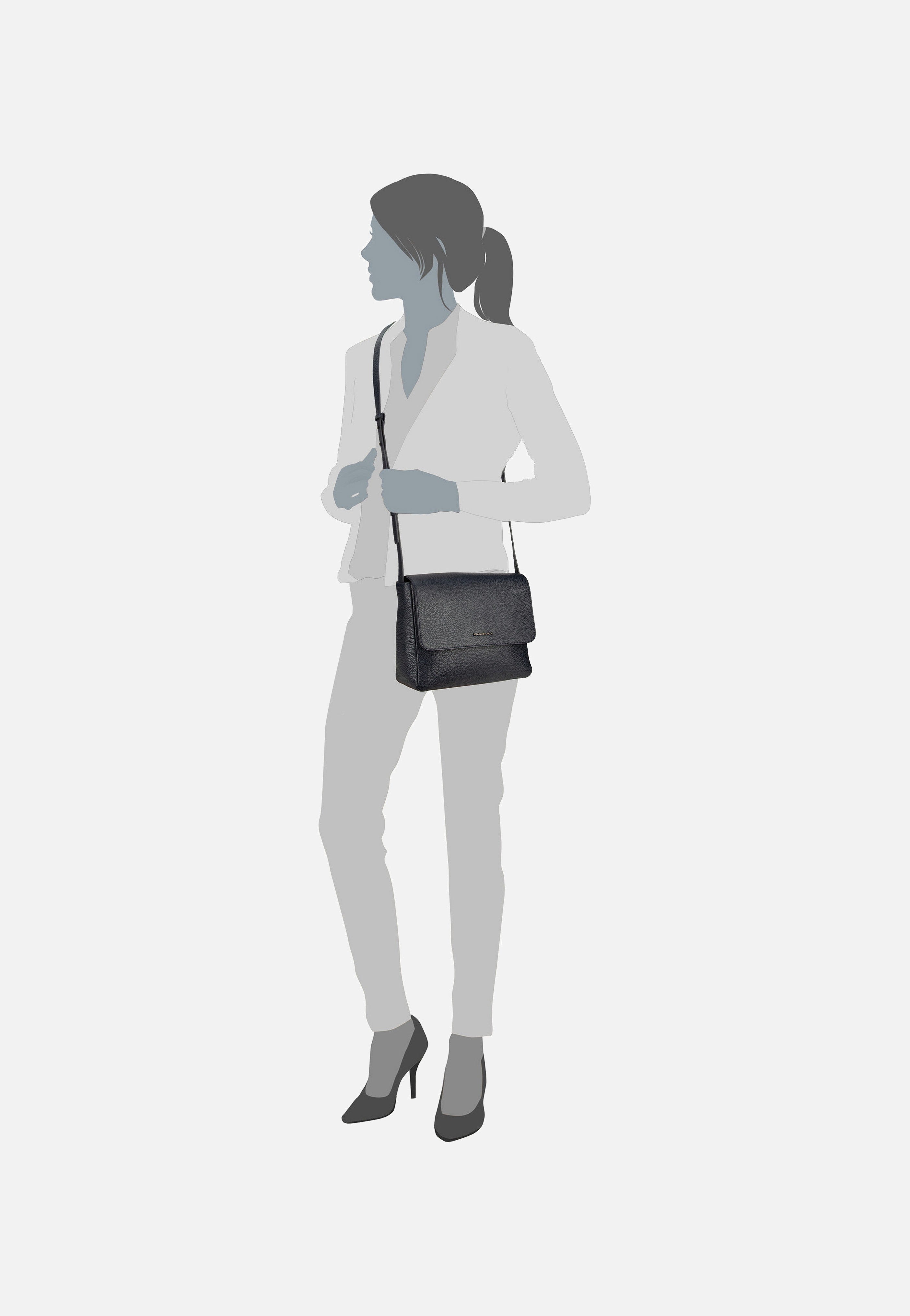 Mandarina Duck - Mellow Leather Hunting Bag FZT14 Dress Blue - Crossbody Bag | Women-Image