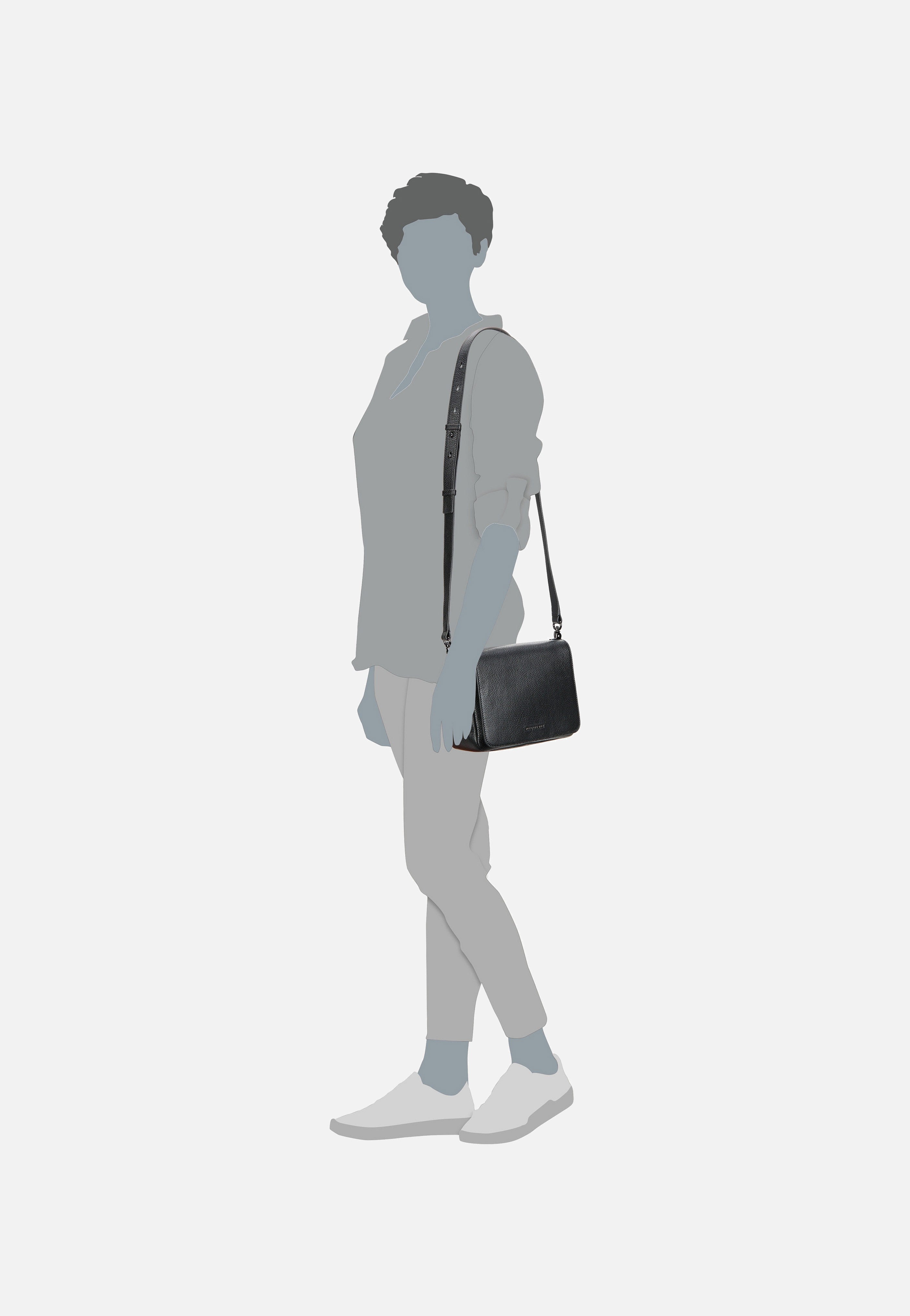 Mandarina Duck - Mellow Leather Hunting Bag FZT69 Nero - Crossbody Bag | Neutral-Image