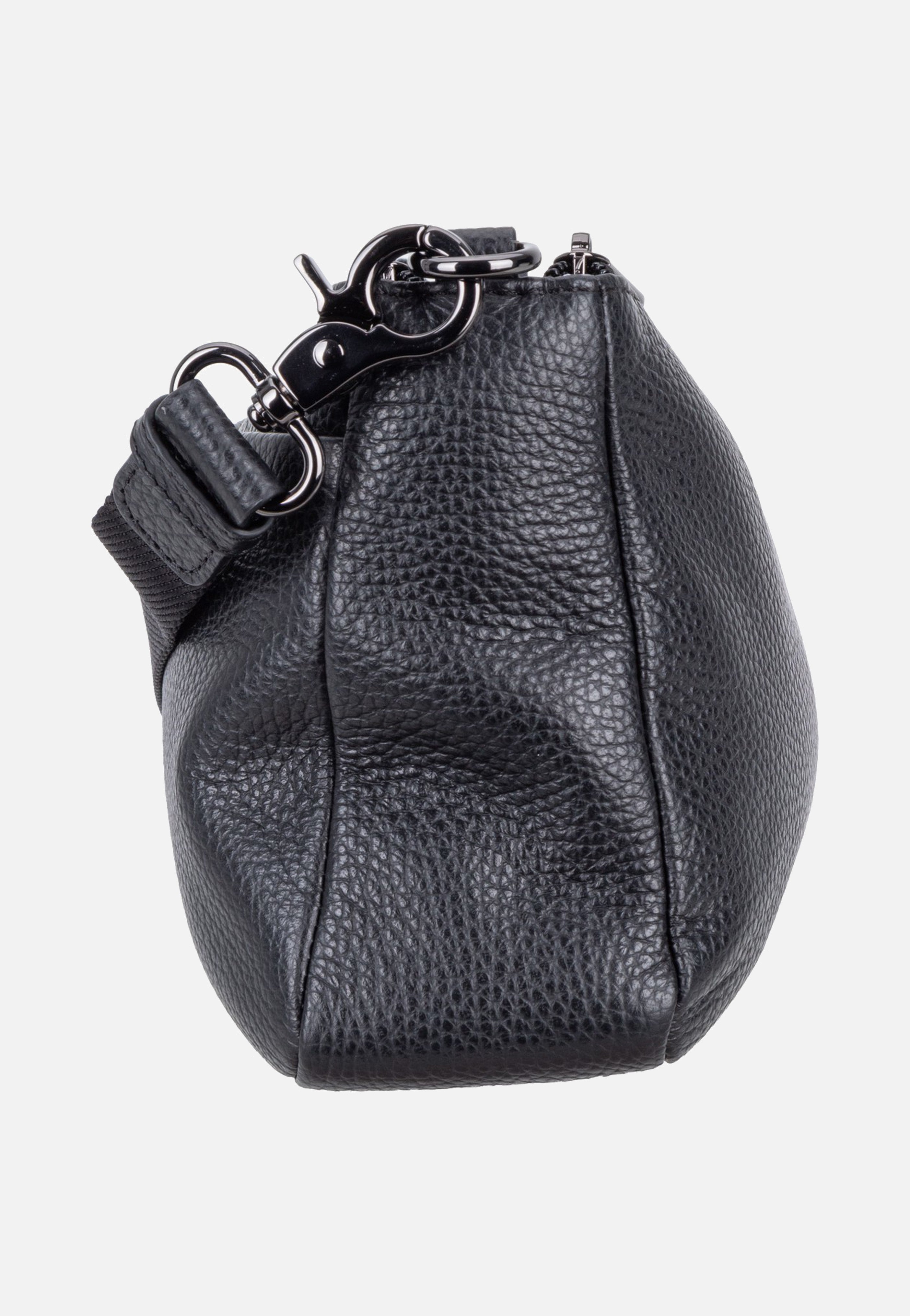 Mandarina Duck Mellow Leather Double Zipped FZTA8 Nero Evening Bag