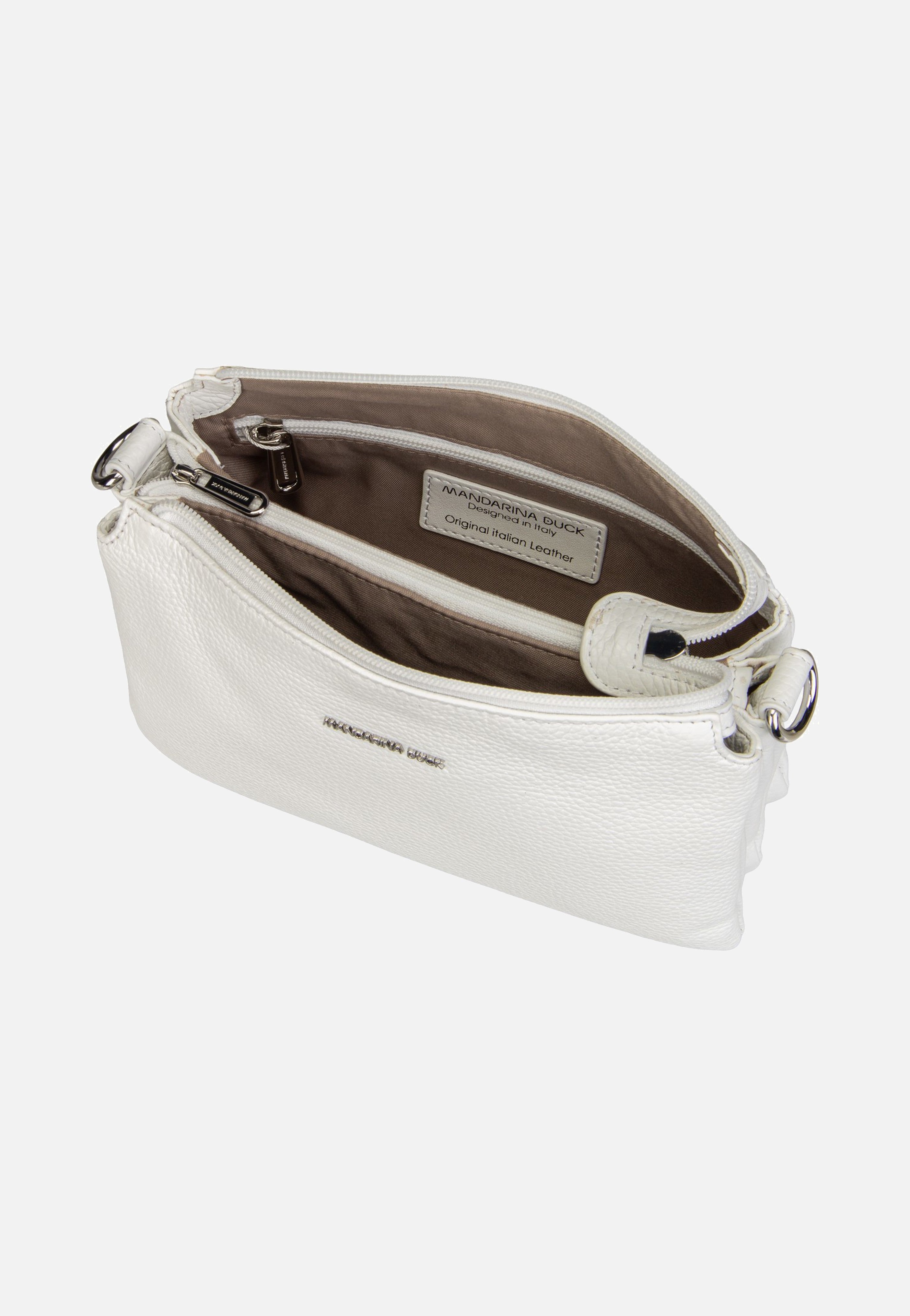 Mandarina Duck Mellow Leather Pochette FZT82 Blanc Umhängetasche