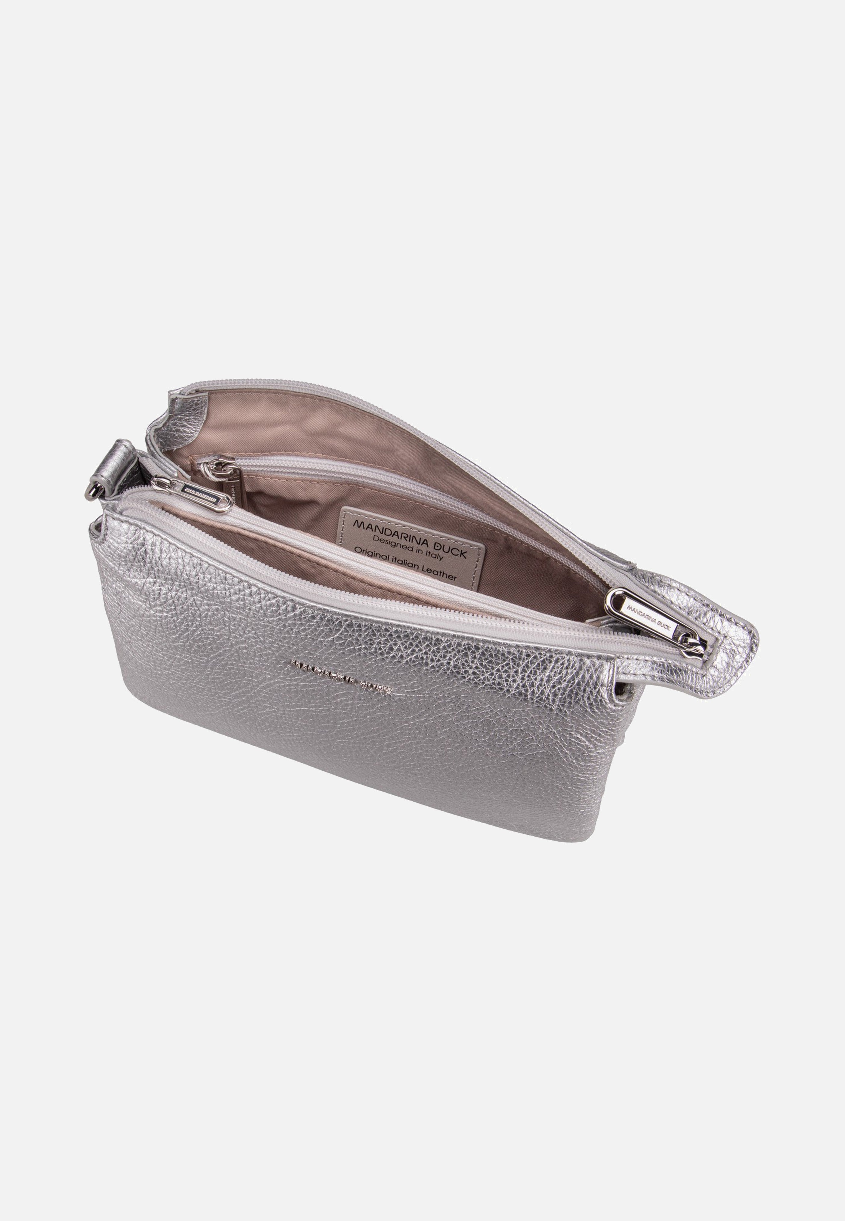 Mandarina Duck Mellow Metal Triple Pochette OYT82 Silver Umhängetasche