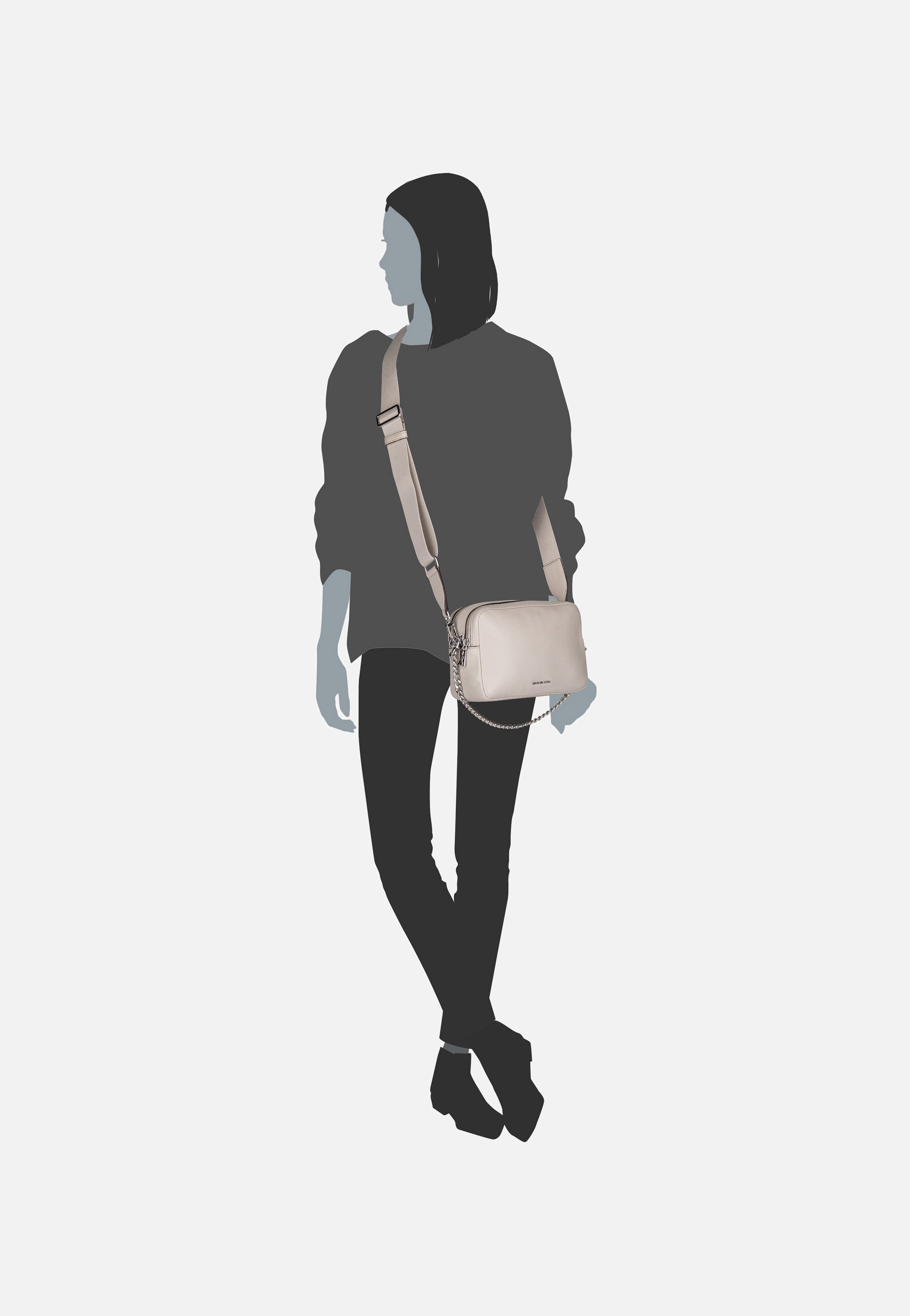 Michael Kors - Bryant Medium Double Zip Chain Camera Pebble Light Sand - Crossbody Bag | Women-Image