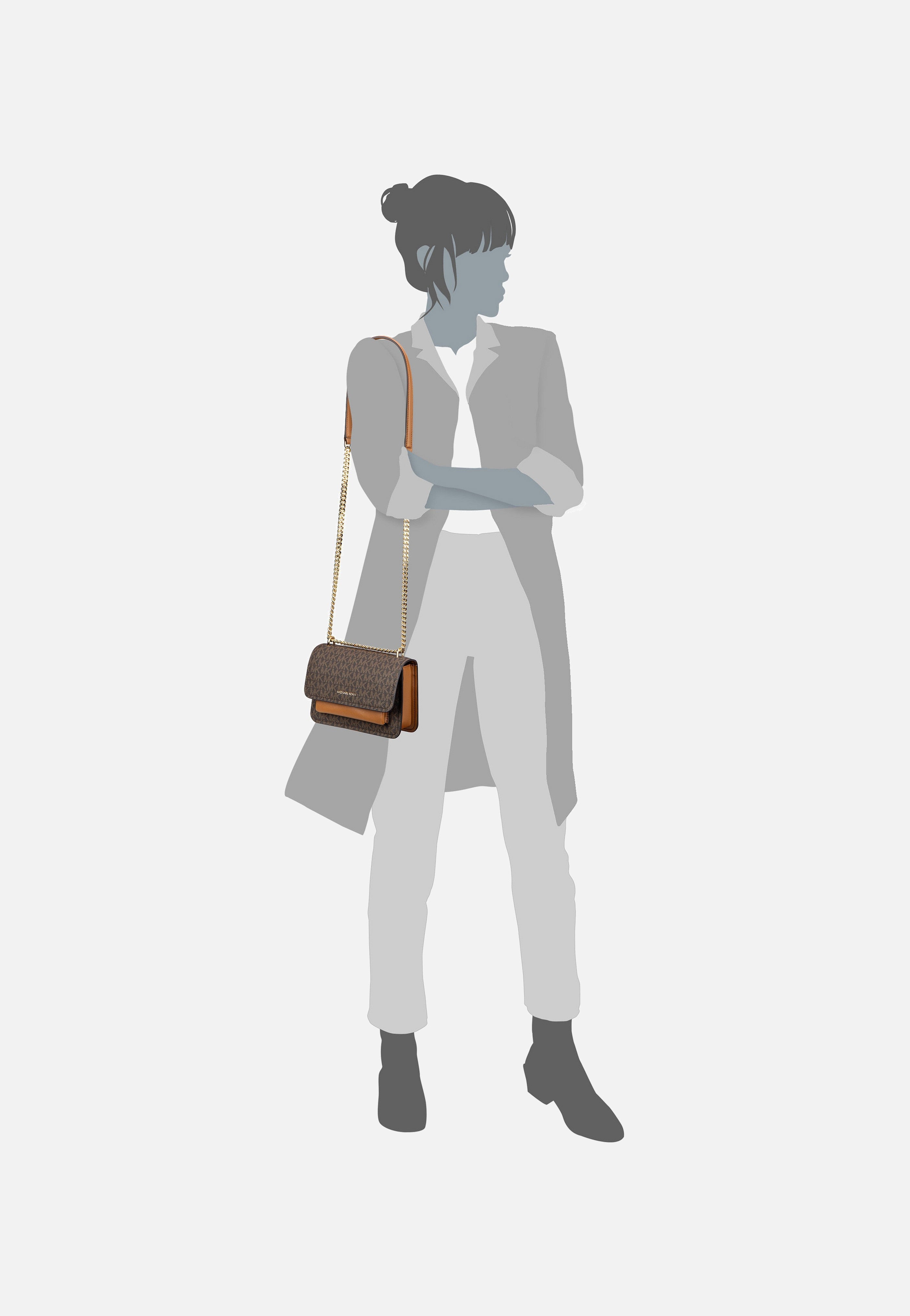 Michael Kors - Claire SM Xbody MK Signature Brown/Acorn - Evening Bag | Women-Image
