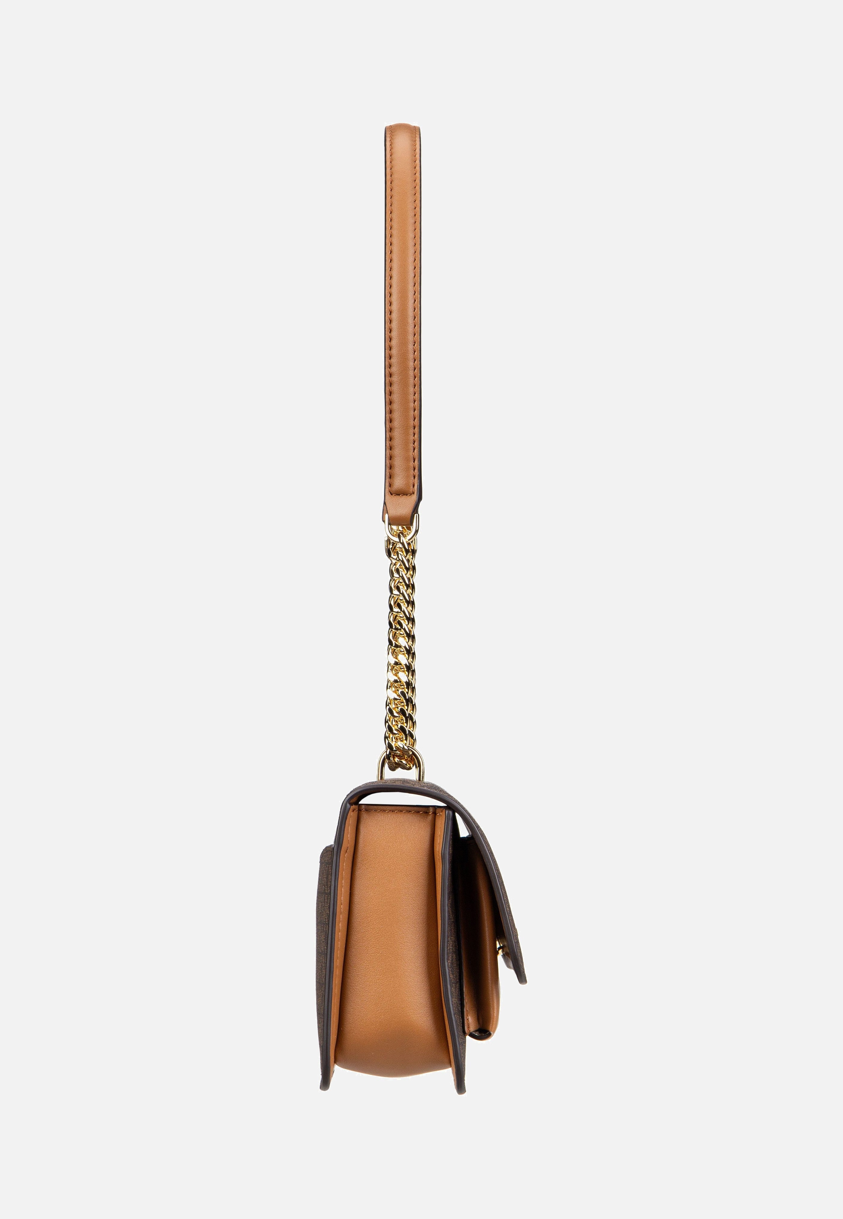 Michael Kors Claire SM Xbody MK Signature Brown/Acorn Evening Bag