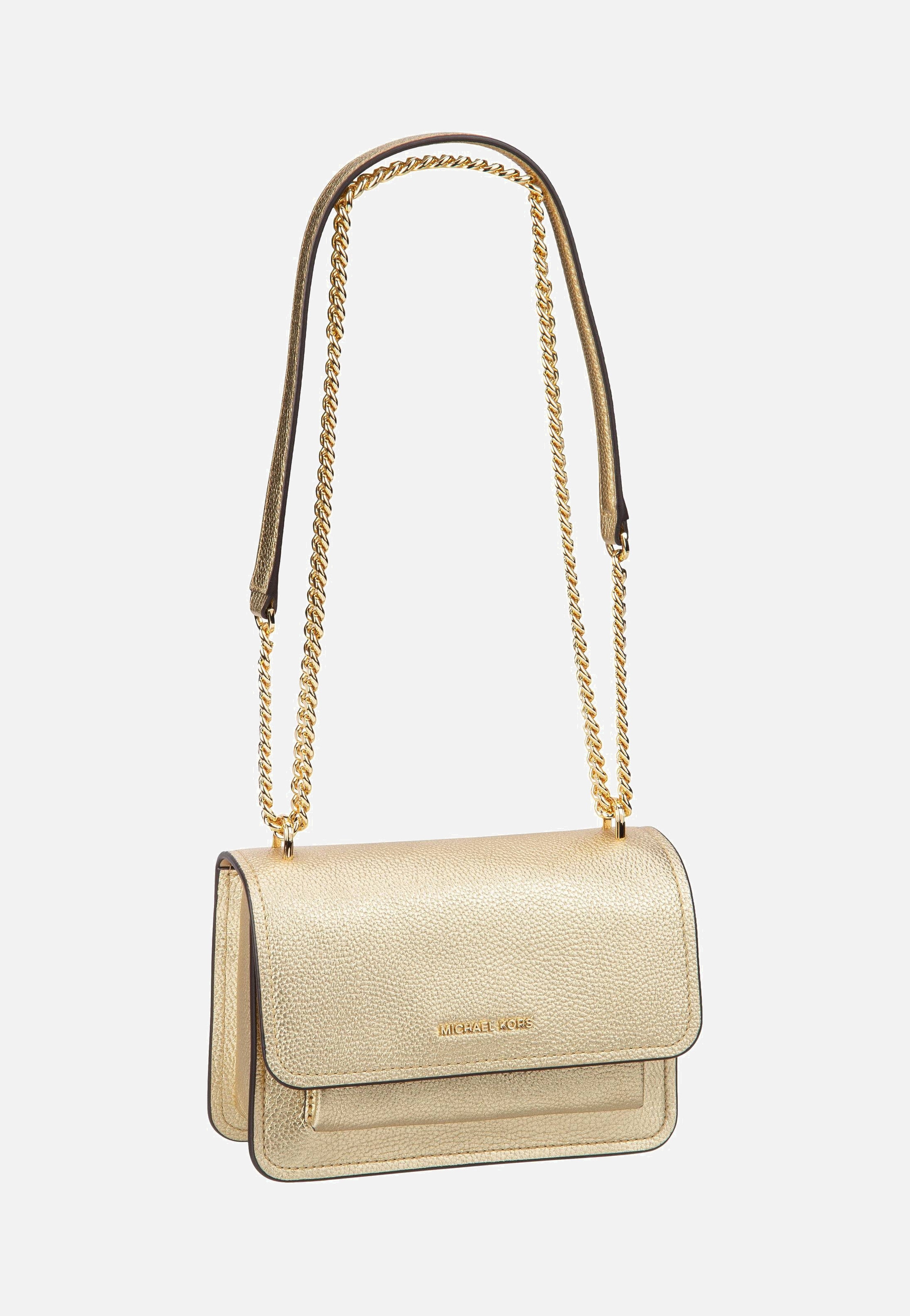 Michael Kors Claire SM Xbody Pebble Pale Gold Evening Bag