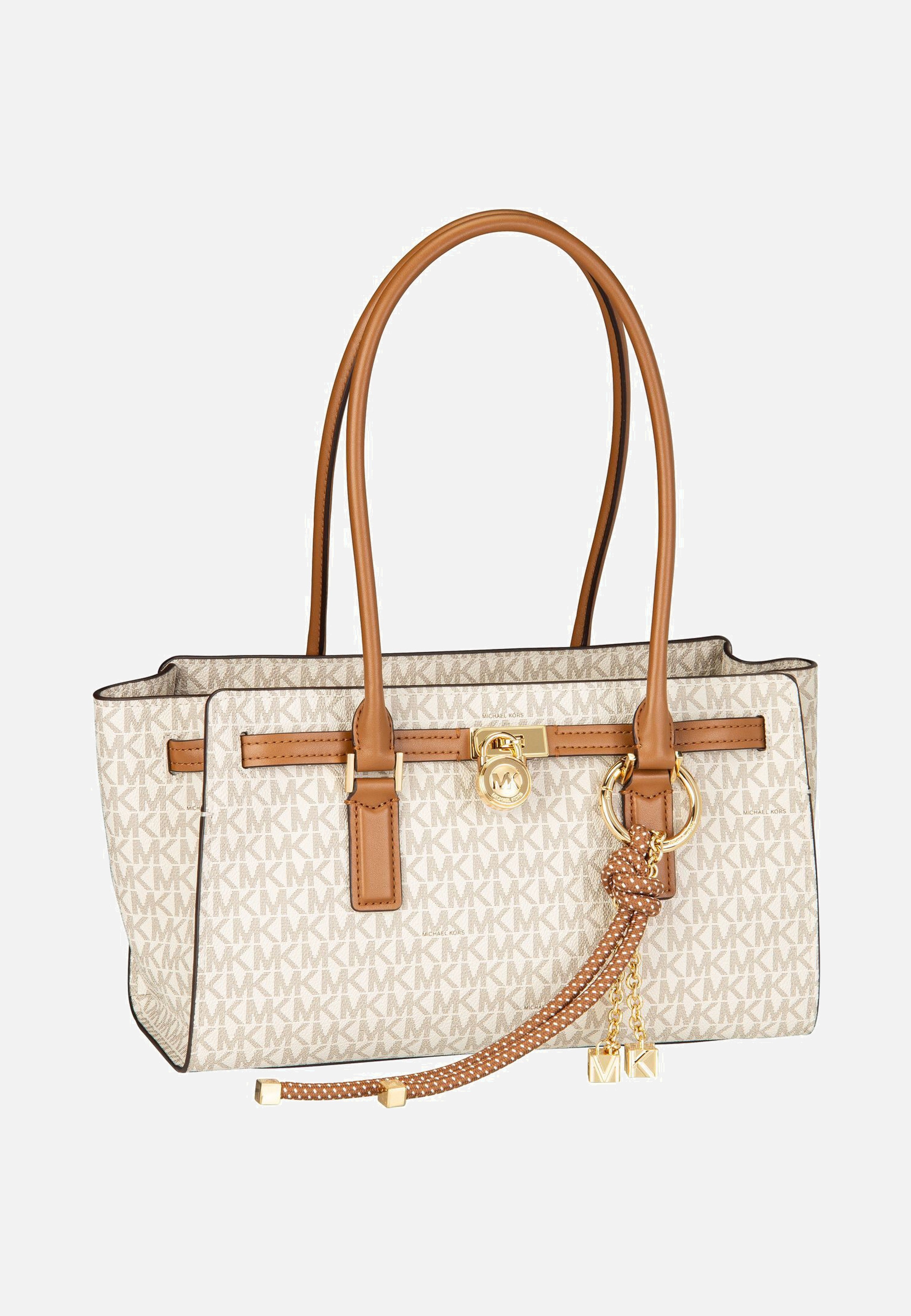Michael Kors - Hamilton SM EW Shoulder Tote MK SIG Vanilla/Acorn - Shoulder Bag | Women-Image