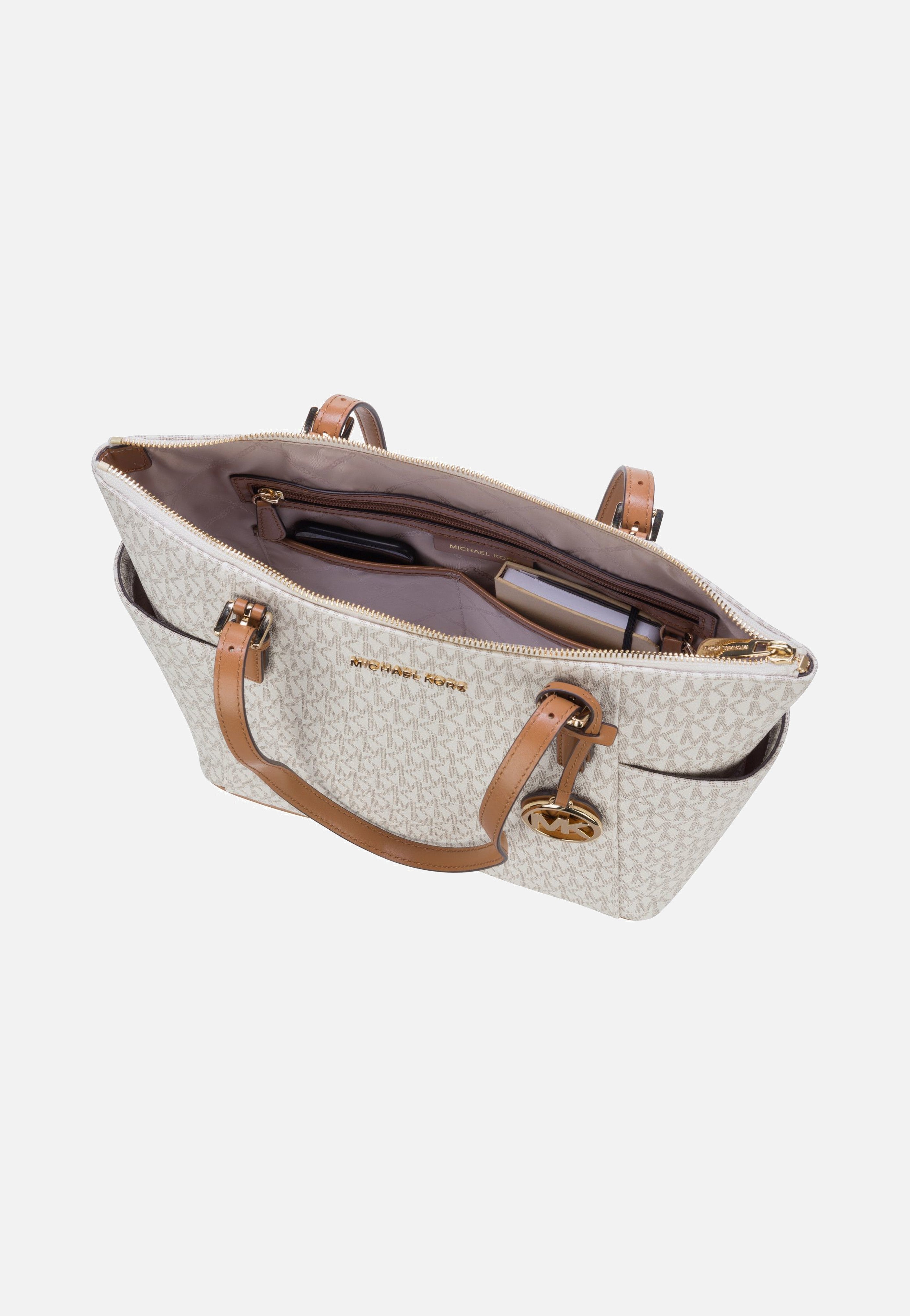Michael Kors - Jet Set Item EW TZ Tote MK Signature Vanilla/Acorn - Shopper | Women-Image