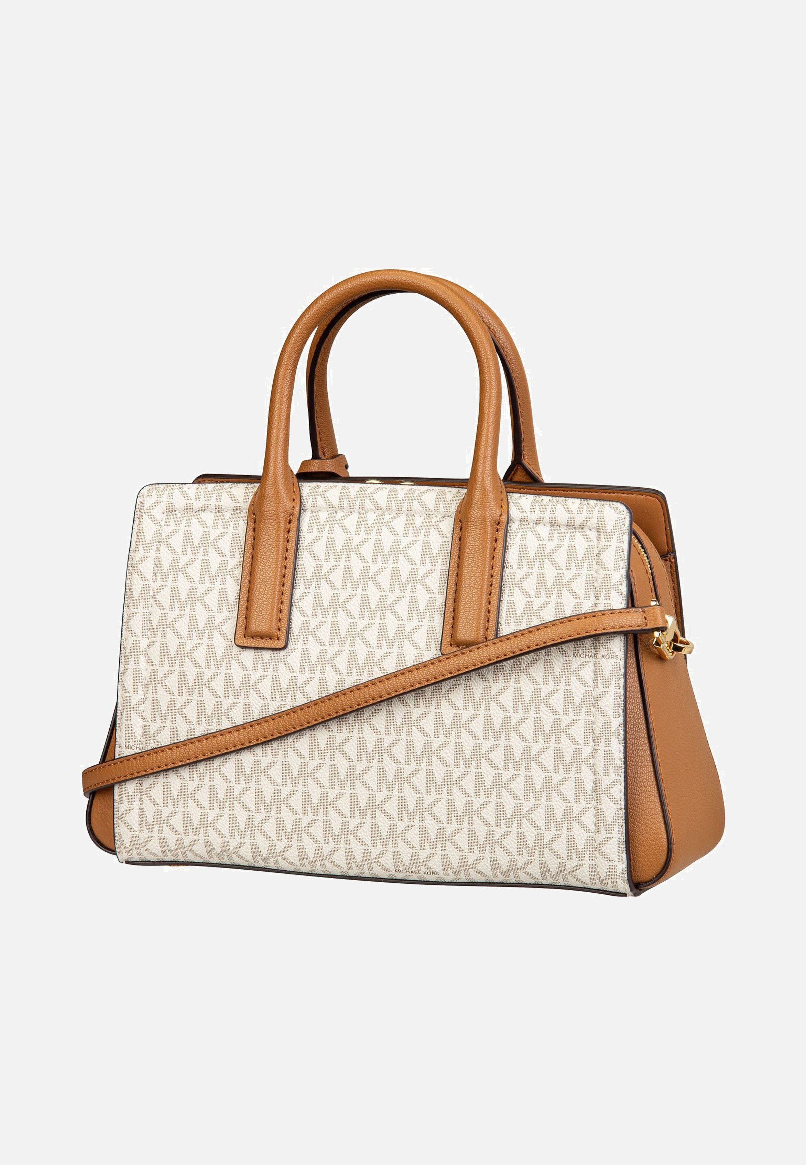 Michael Kors - Laila SM Satchel MK SIG Vanilla/Acorn - Handle Bag | Women-Image