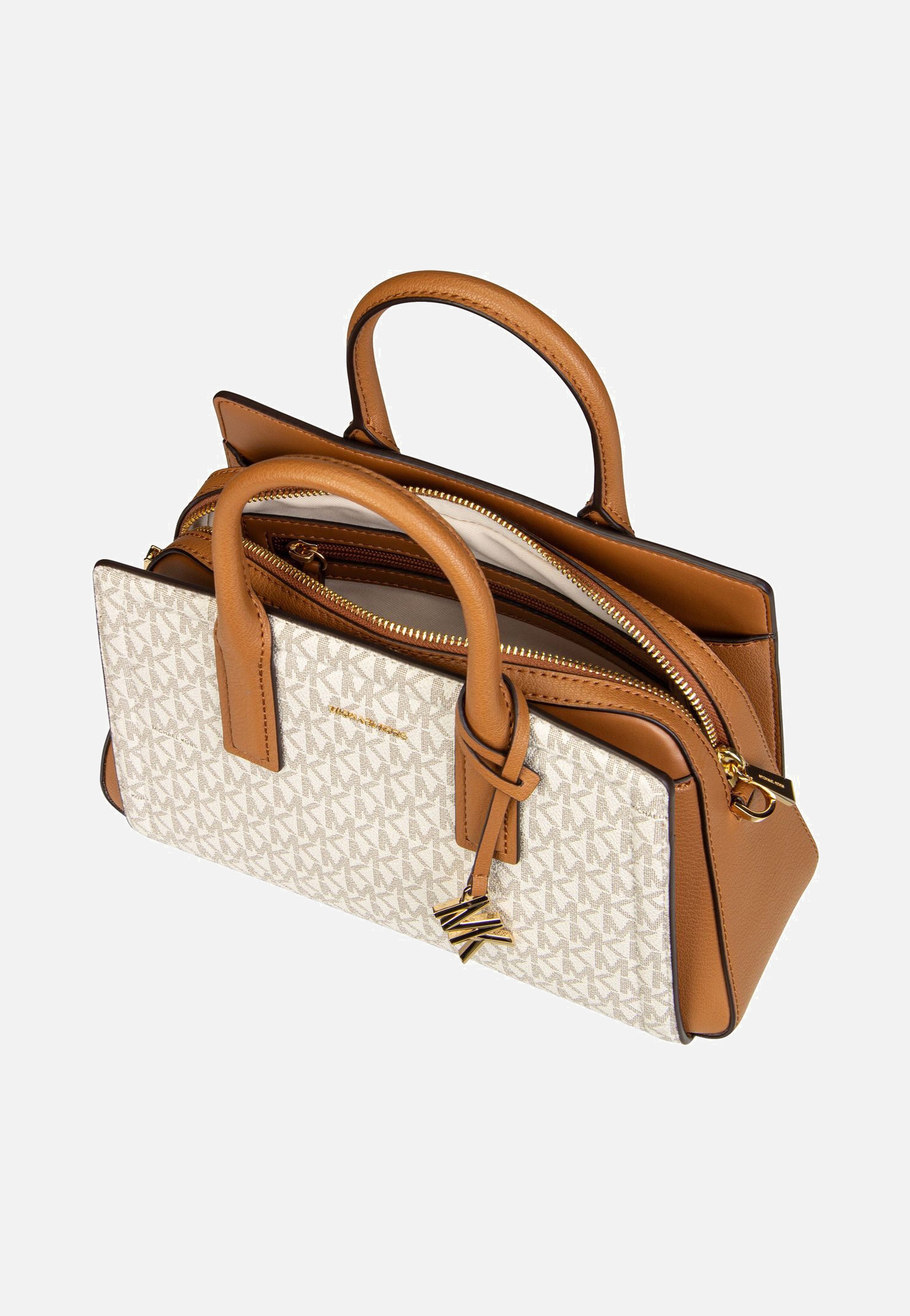 Michael Kors - Laila SM Satchel MK SIG Vanilla/Acorn - Handle Bag | Women-Image