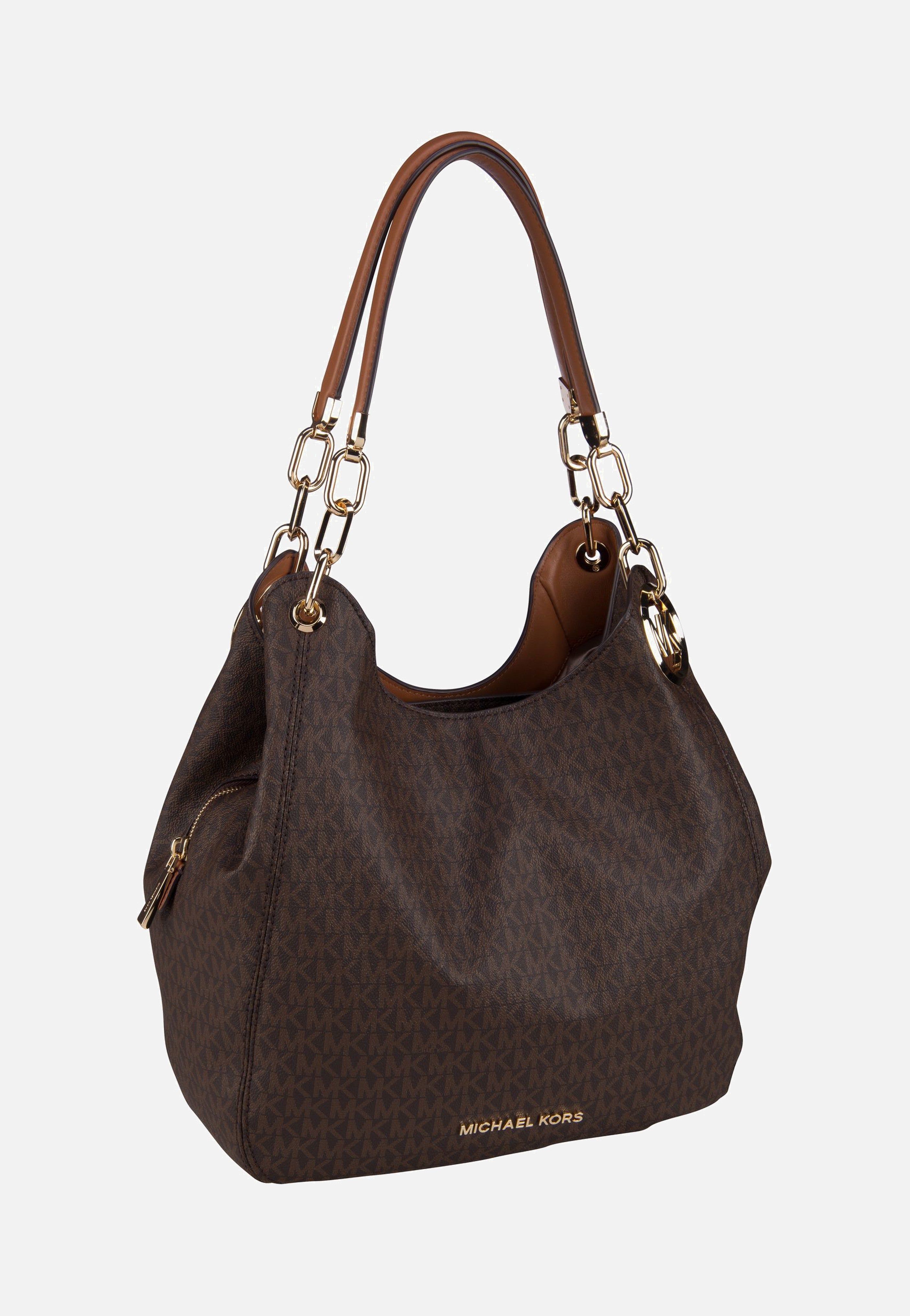 Michael Kors - Lillie Large Chain Shoulder Tote MK Signature Brown/Acorn - Hobo Bag | Women-Image