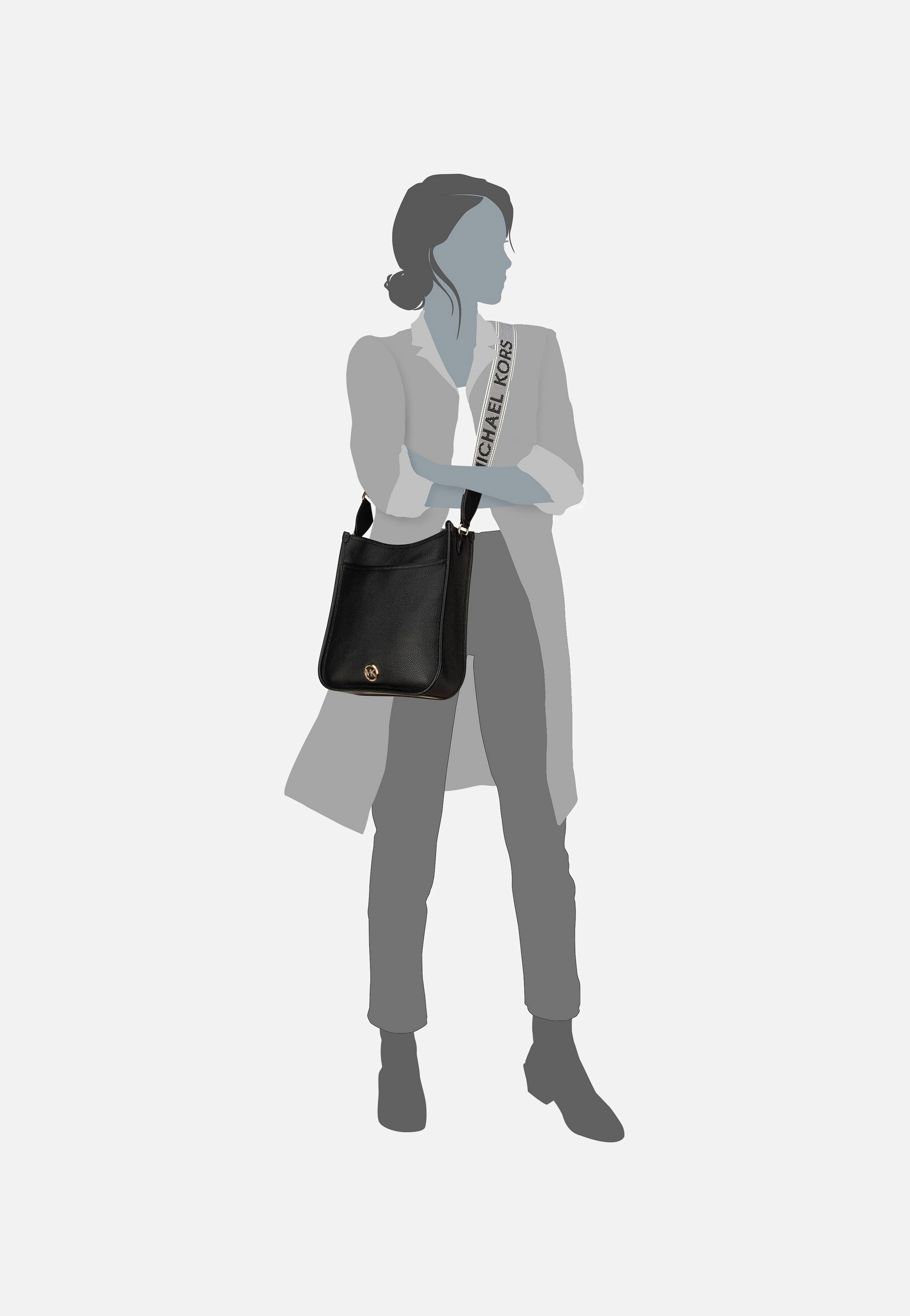 Michael Kors - Luisa LG 30/32 Pebble EMB Black - Crossbody Bag | Neutral-Image