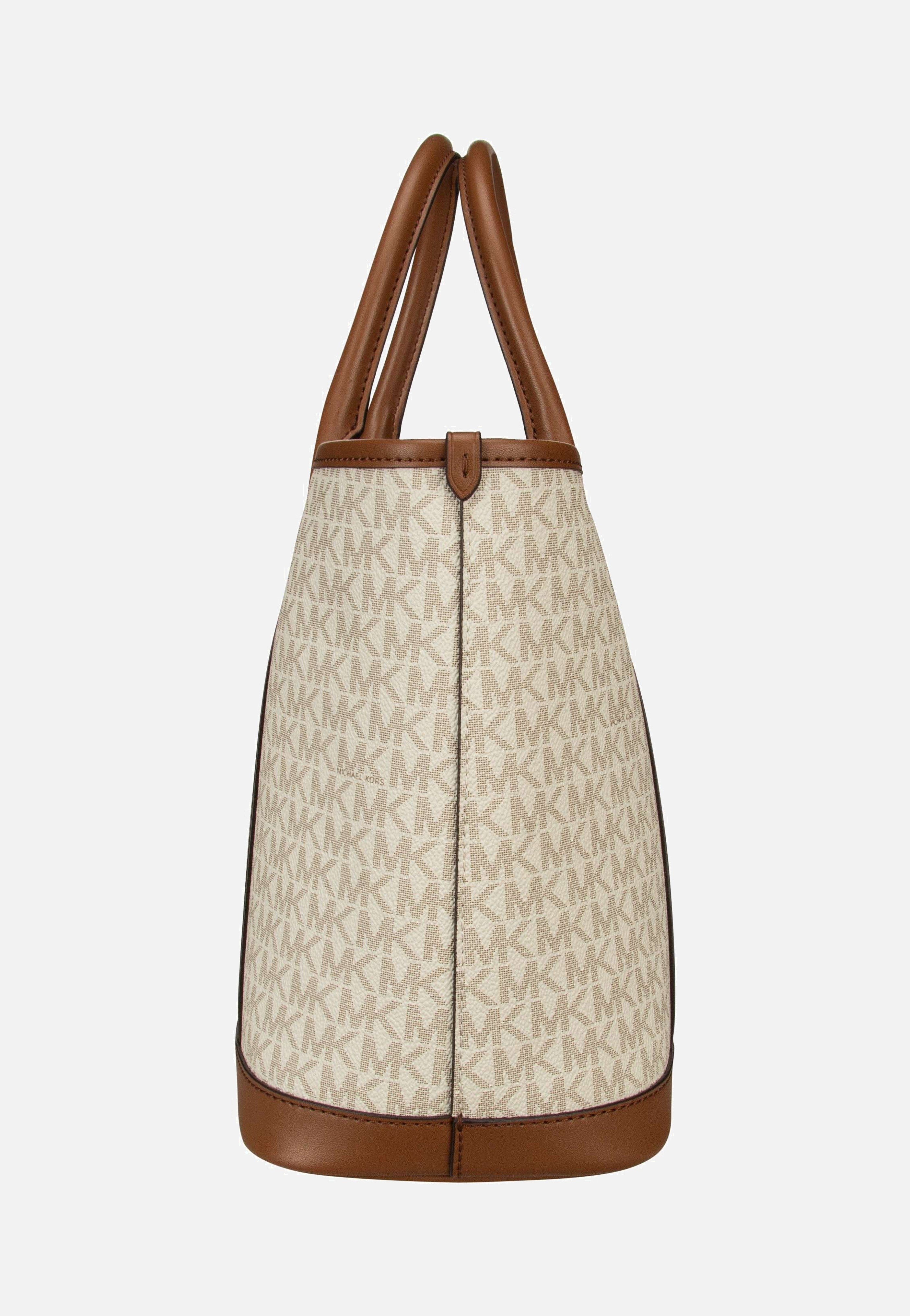 Michael Kors Luisa MD MK SIG Vanilla/Luggage Tote Bag