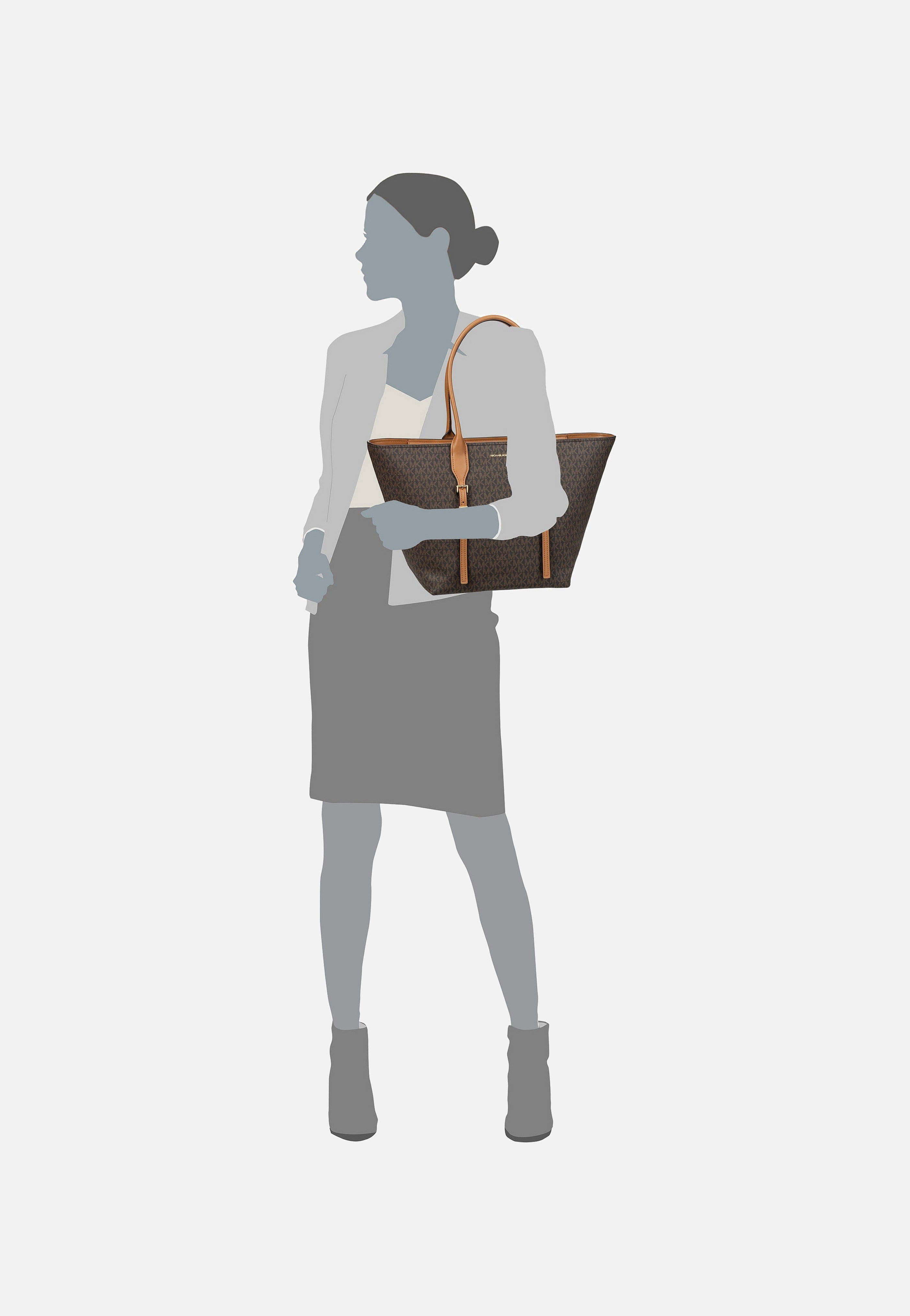 Michael Kors - Moore LG Buckle MK SIG Brown/Acorn - Shopper | Women-Image