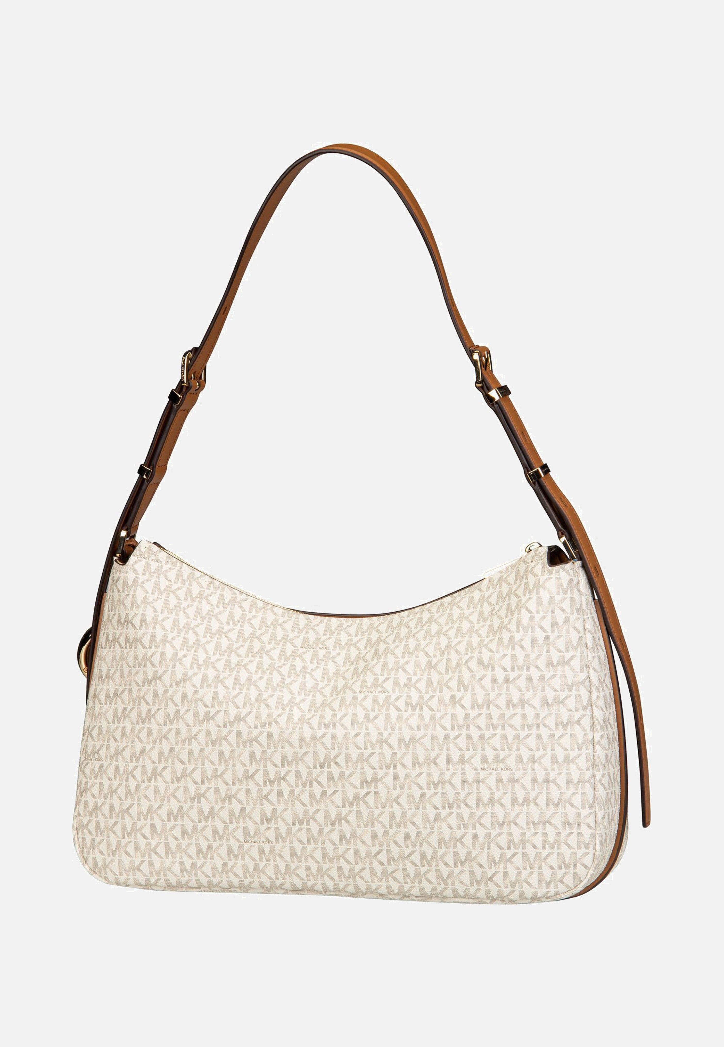 Michael Kors - Nolita MD TZ Hobo Shoulder MK Sig Vanilla/Acorn - Shoulder Bag | Women-Image