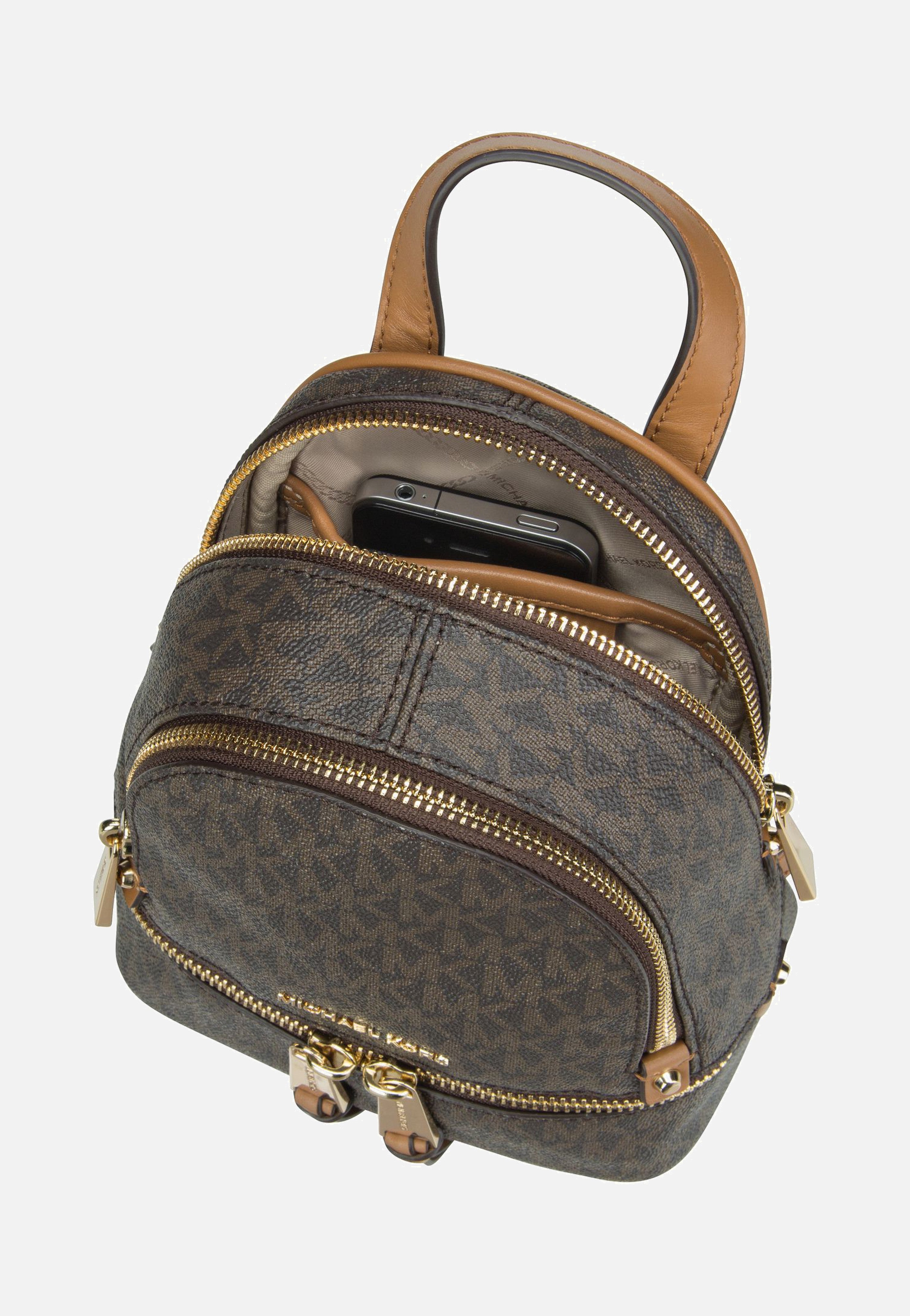 Michael Kors Rhea Zip XS MK Signature Brown Rucksack