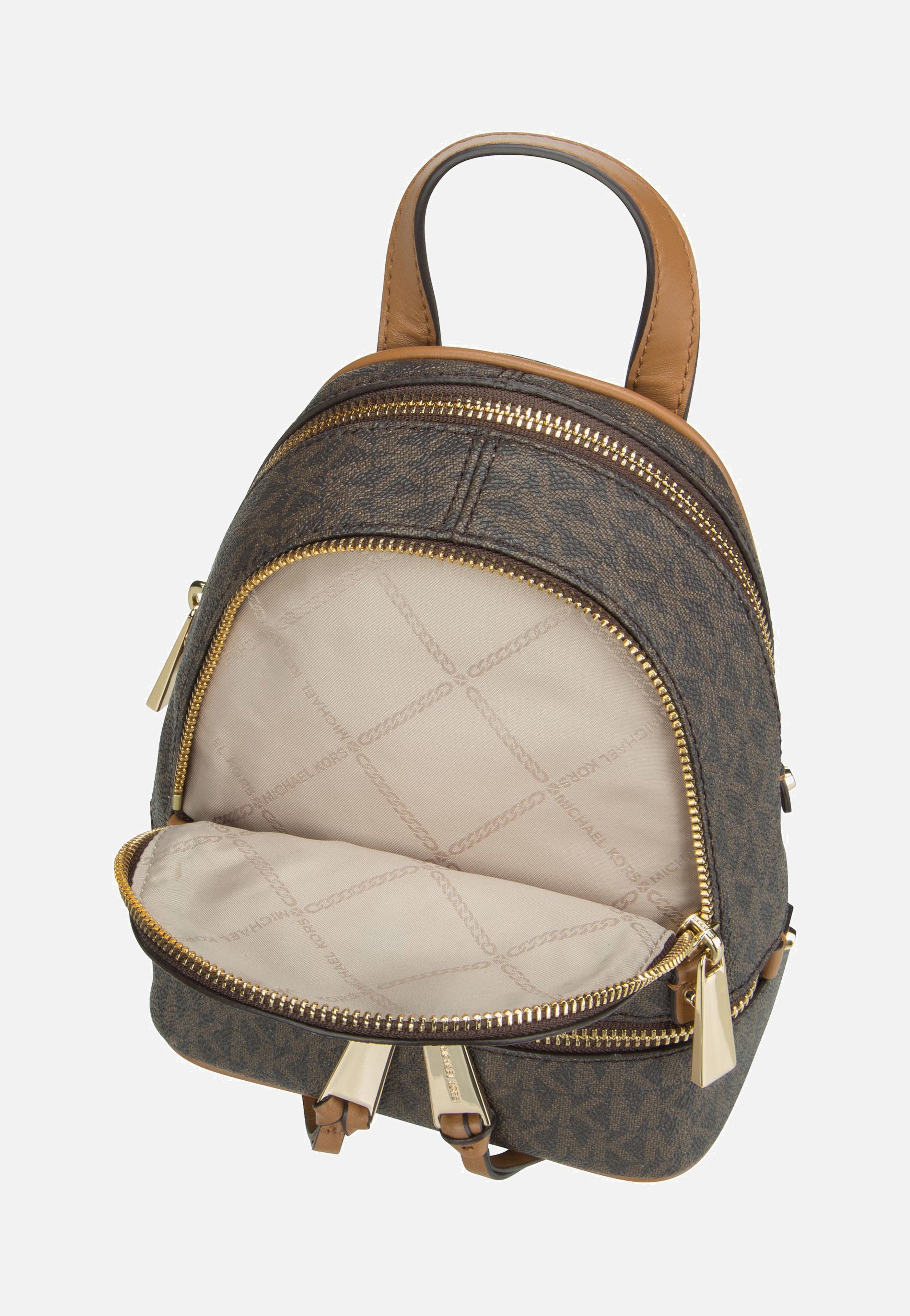 Michael Kors - Rhea Zip XS MK Signature Brown - Backpack | Women-Image