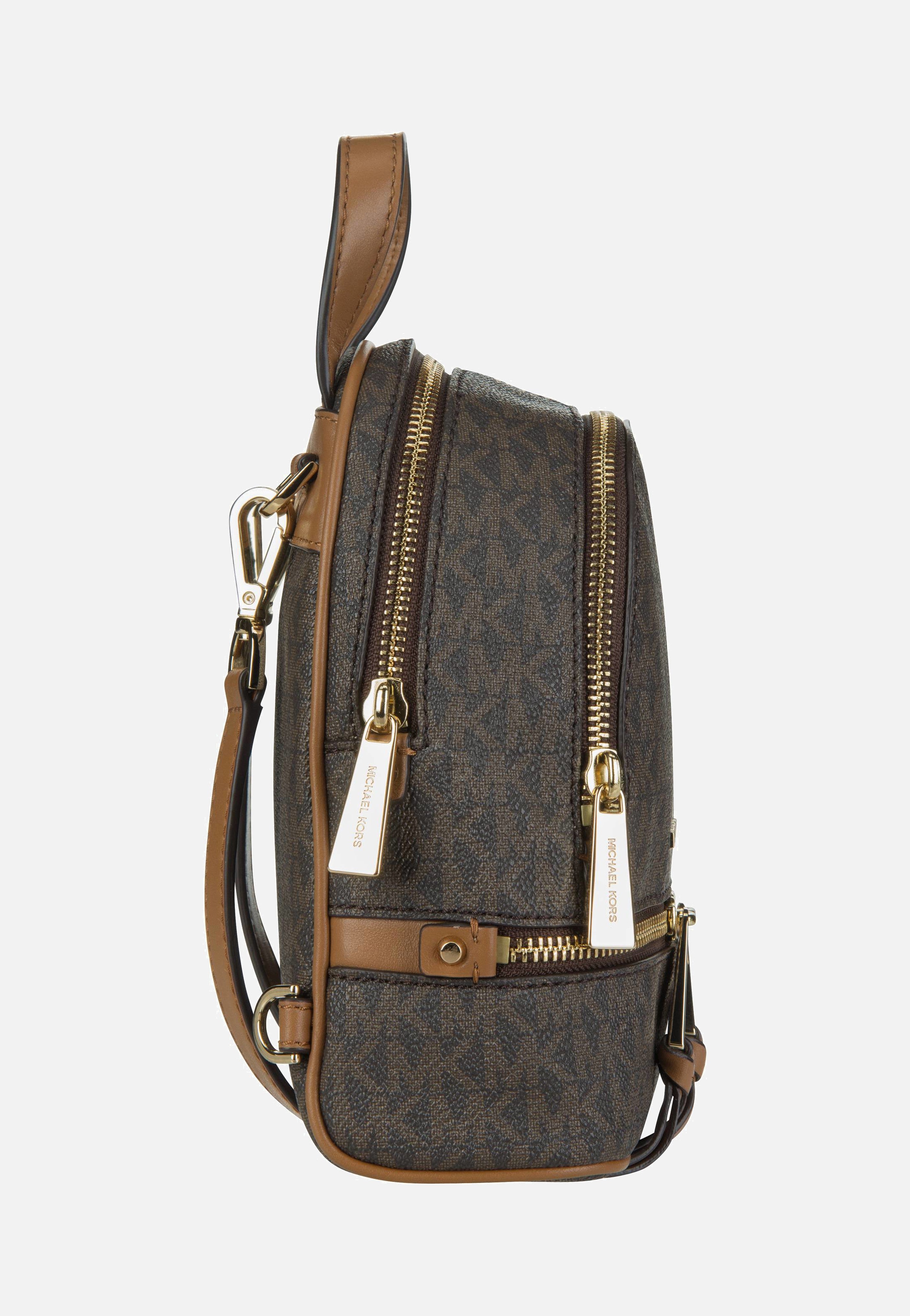 Michael Kors Rhea Zip XS MK Signature Brown Rucksack