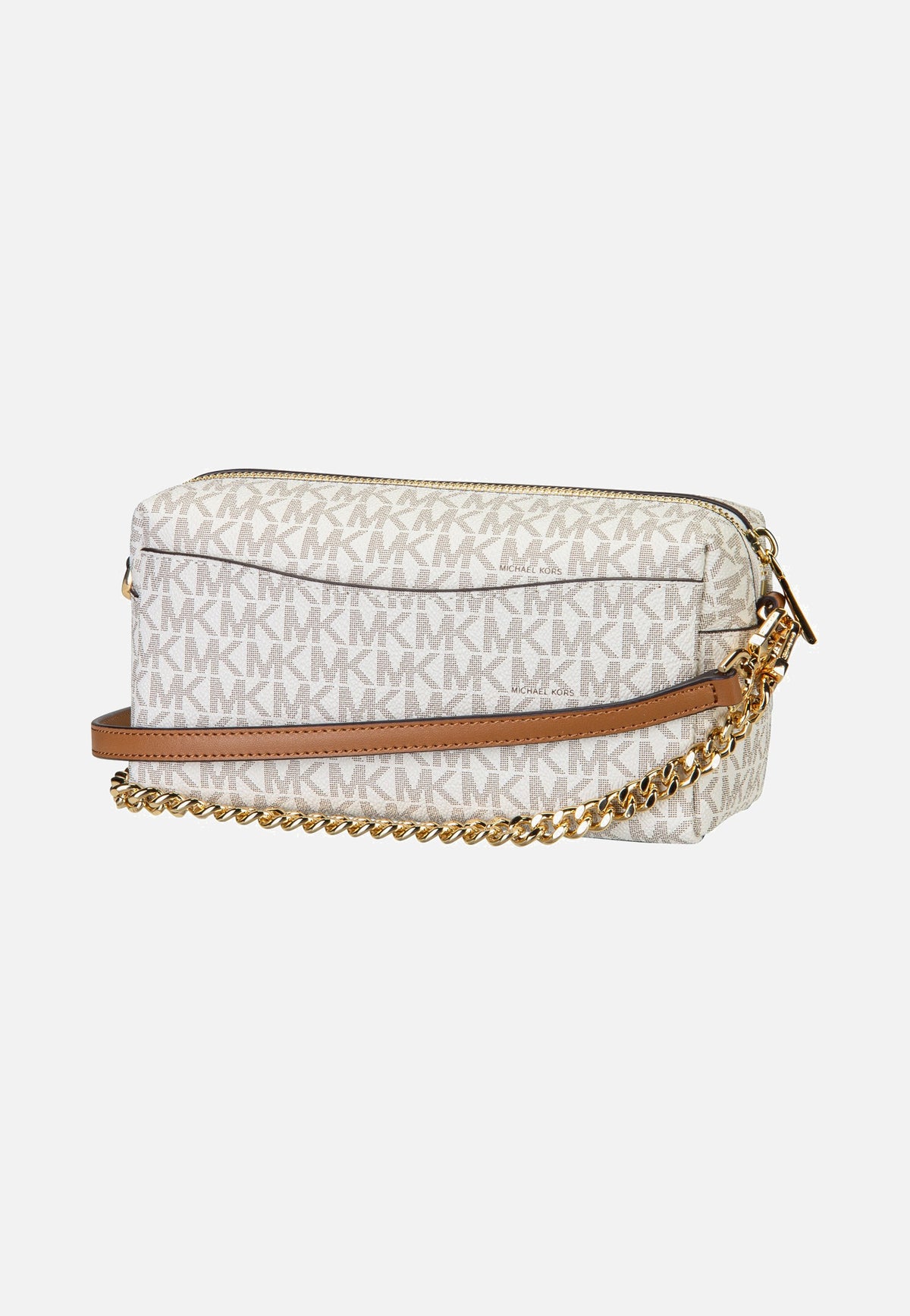 Michael Kors Bryant SM Soft Xbody W/ Chain Vanilla/Acorn Crossbody Bag