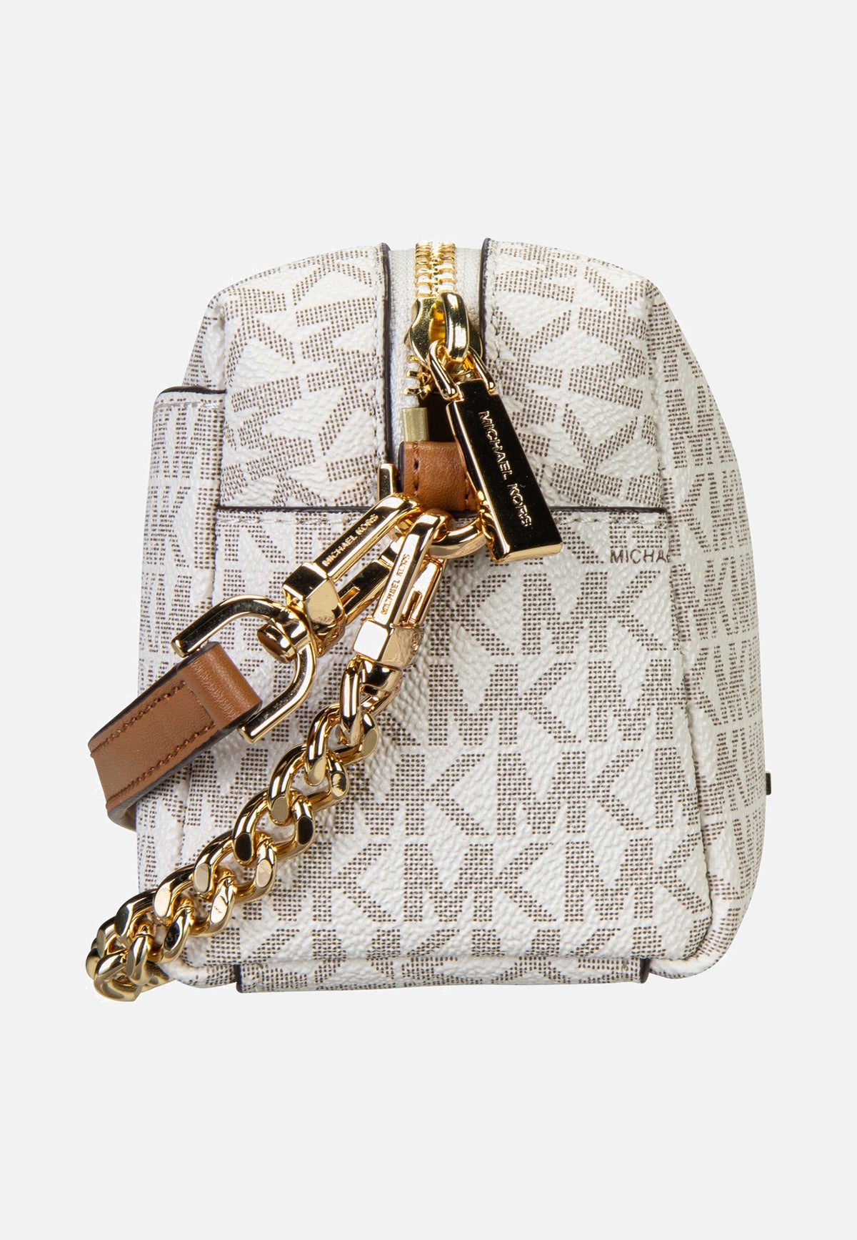 Michael Kors Bryant SM Soft Xbody W/ Chain Vanilla/Acorn Crossbody Bag