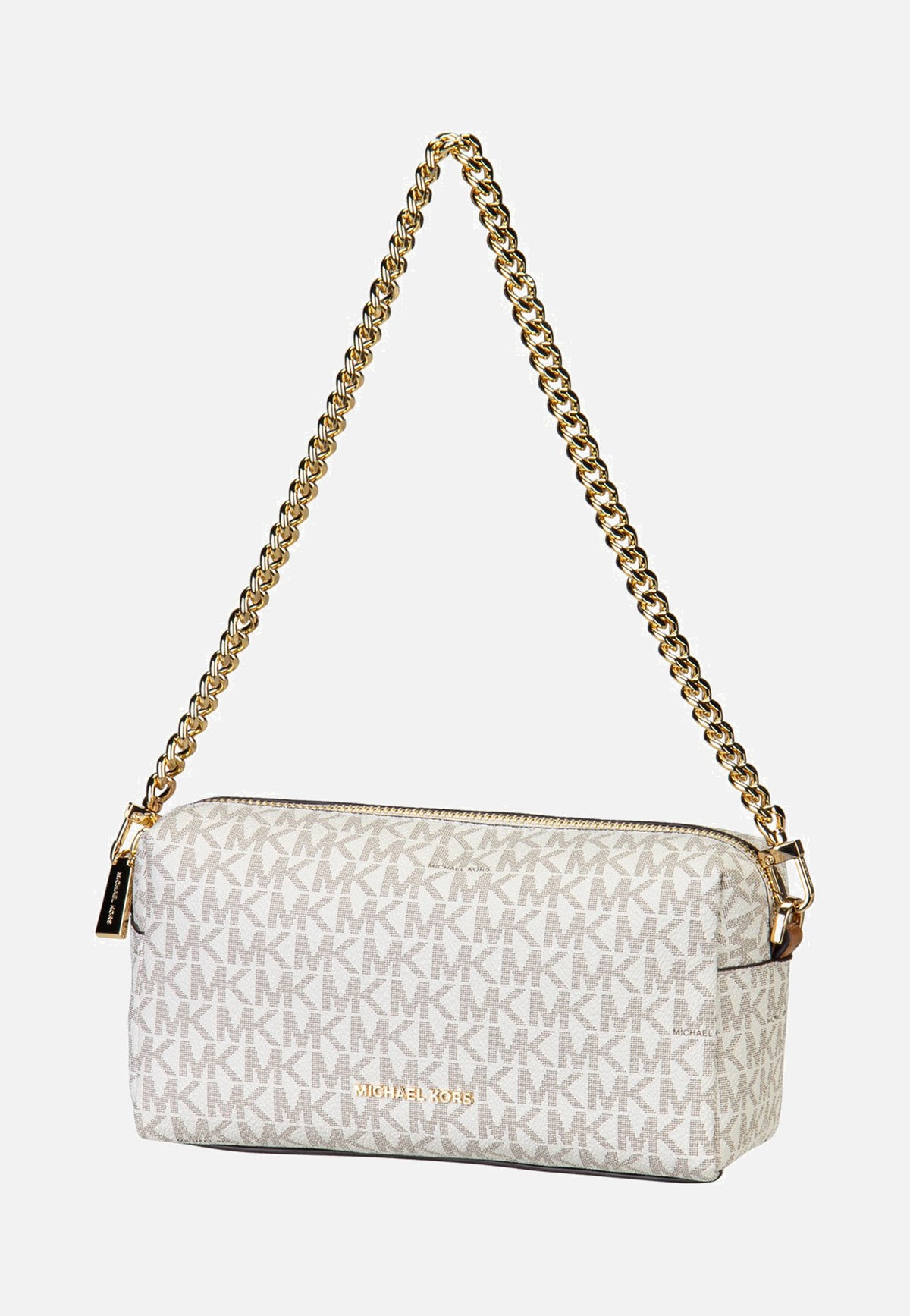Michael Kors Bryant SM Soft Xbody W/ Chain Vanilla/Acorn Crossbody Bag